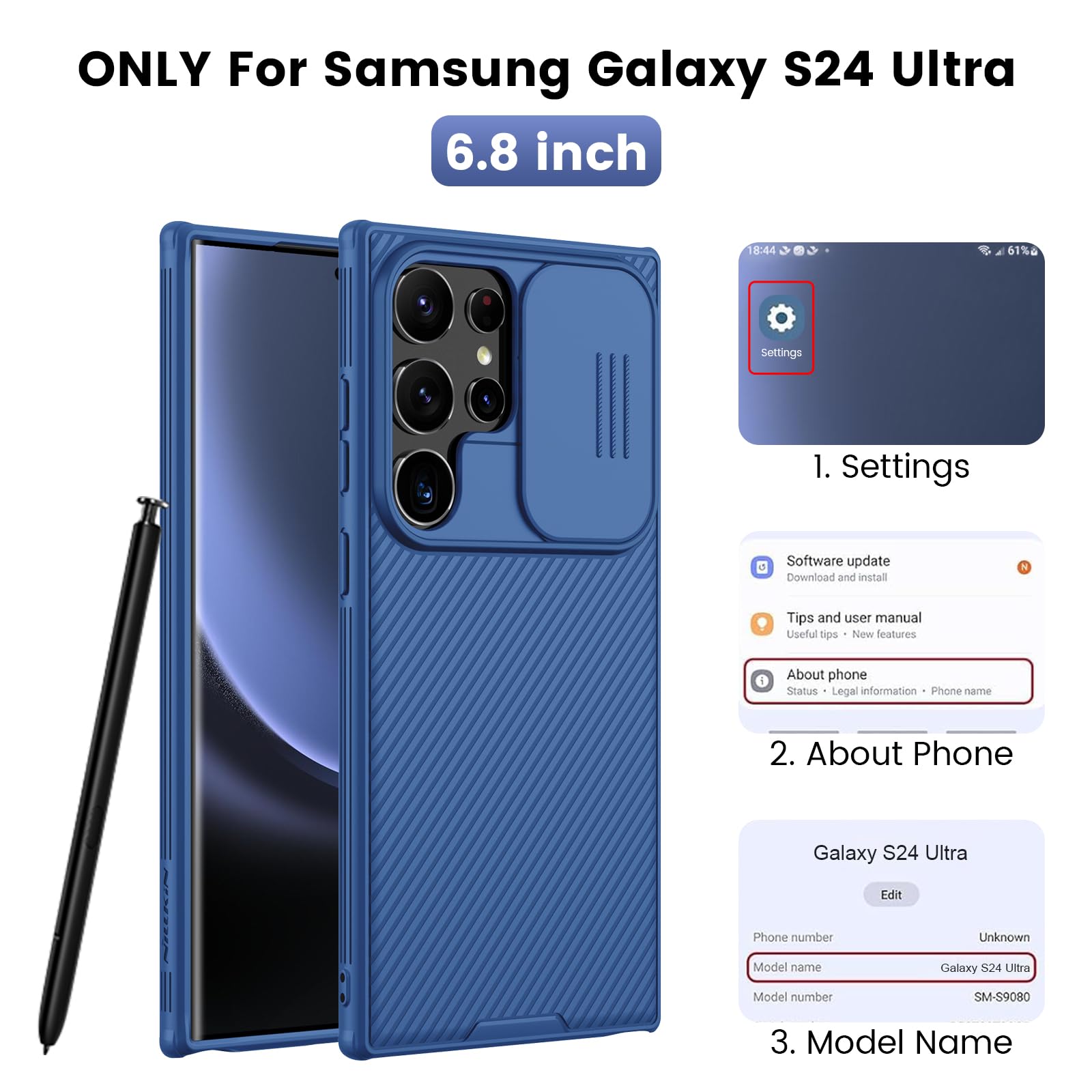 Foto 7 | Funda De Teléfono Nillkin Camshield Pro Para Samsung Galaxy S24 Ultra - Venta Internacional.