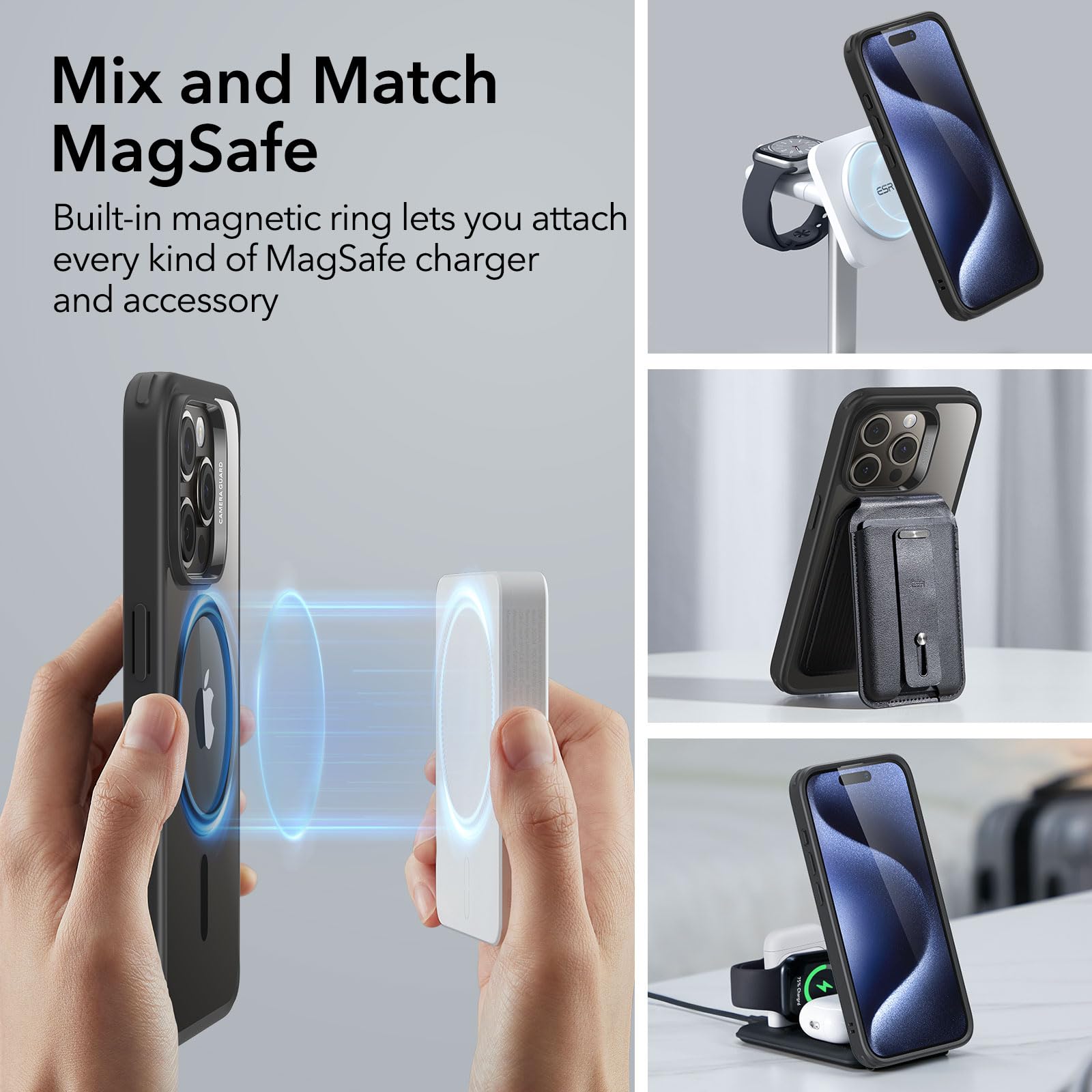 Foto 5 pulgar | Funda De Teléfono Compatible Con Esr Magsafe De Grado Militar Para Iphone 15 Promax - Venta Internacional.