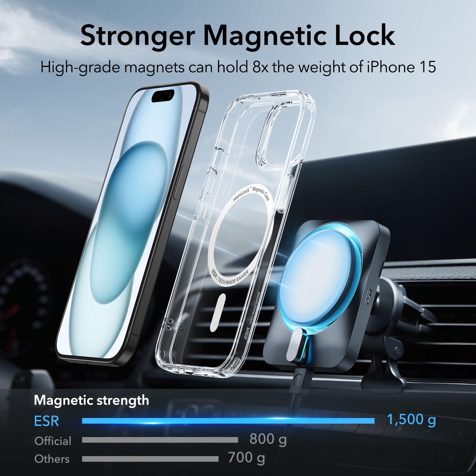 Foto 3 pulgar | Funda De Teléfono Esr Para Iphone 15 Plus Con Magsafe, Transparente - Venta Internacional.