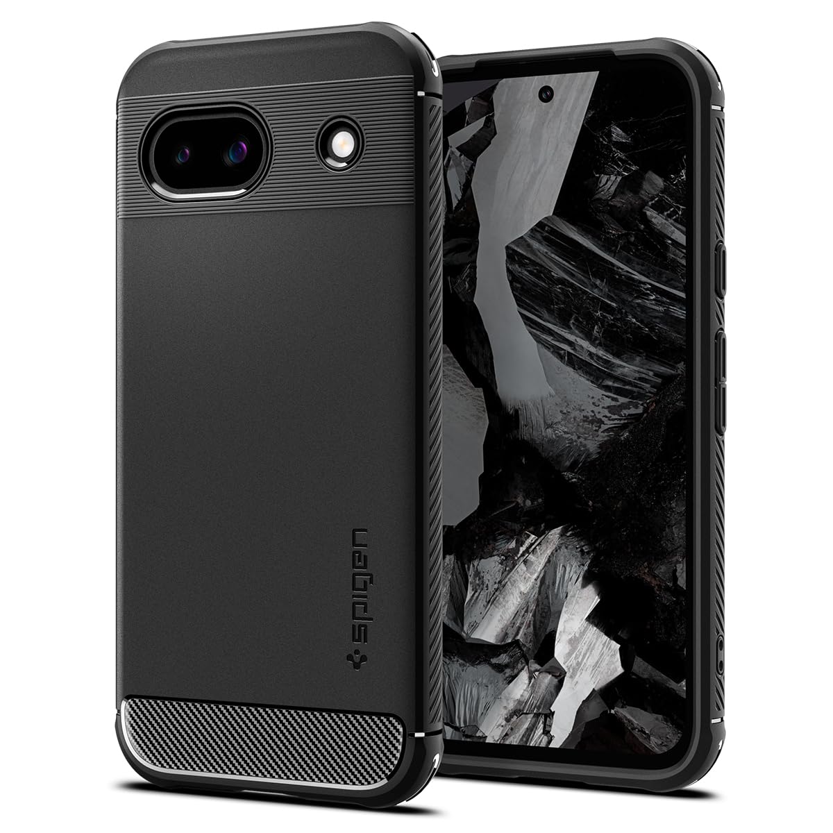 Funda Spigen Rugged Armor Para Google Pixel 8a (2024), Color Negro - Venta Internacional.