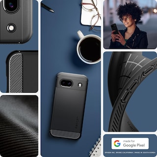 Foto 2 | Funda Spigen Rugged Armor Para Google Pixel 8a (2024), Color Negro - Venta Internacional.