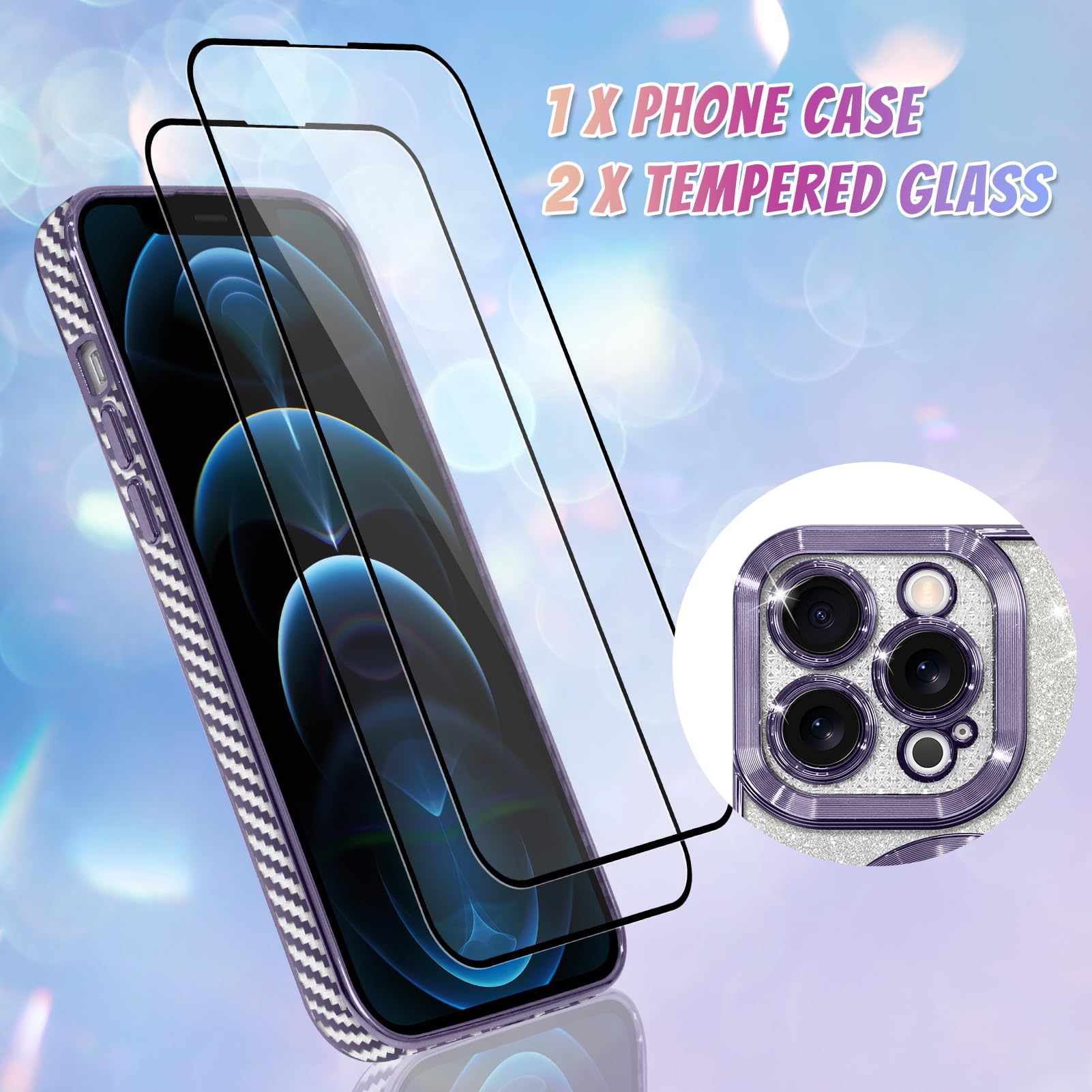 Foto 2 | Funda Bonoma Para Teléfono Compatible Con Iphone 12 Pro De 6.1 Pulgadas, Color Dorado - Venta Internacional.