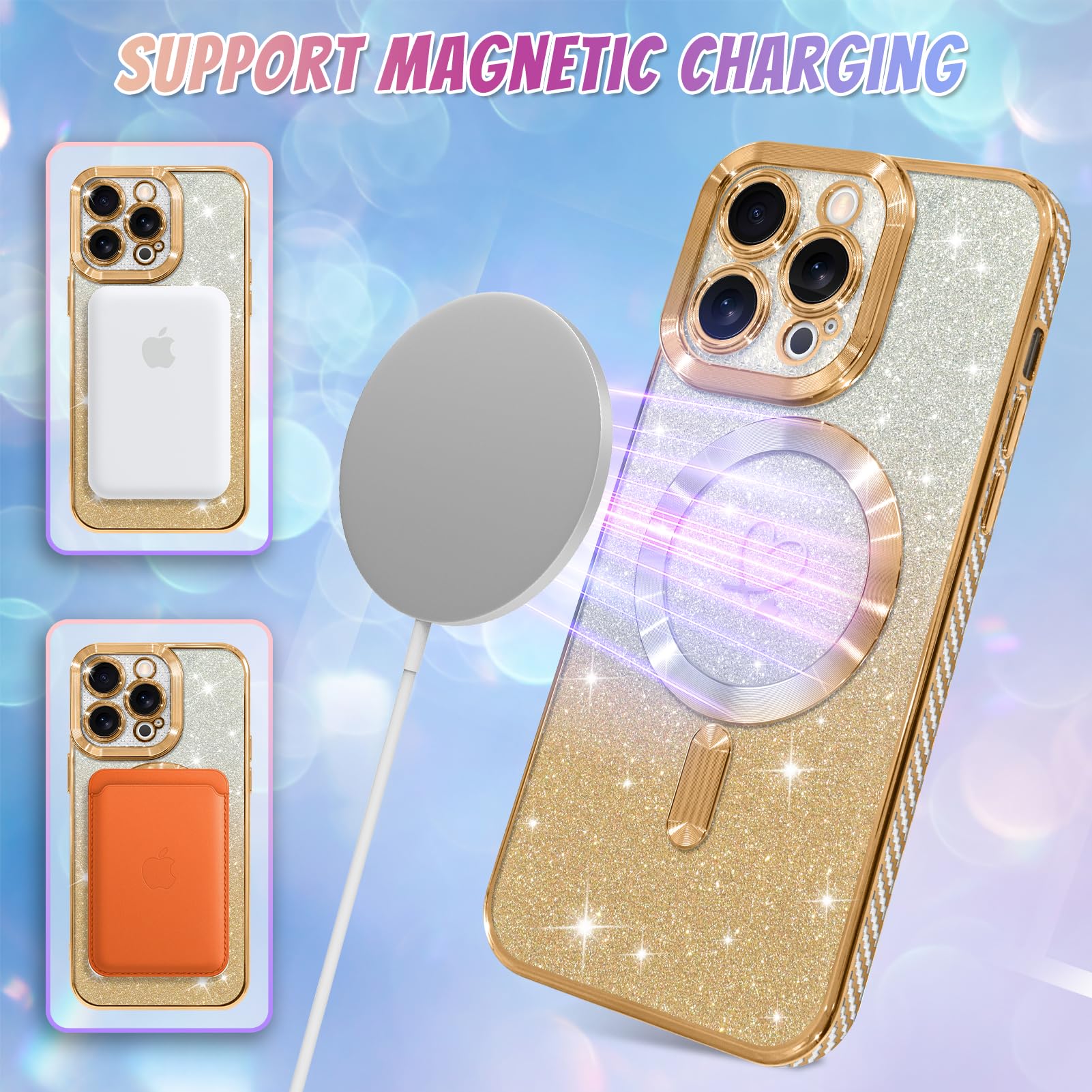 Foto 6 pulgar | Funda Bonoma Para Teléfono Compatible Con Iphone 12 Pro De 6.1 Pulgadas, Color Dorado - Venta Internacional.