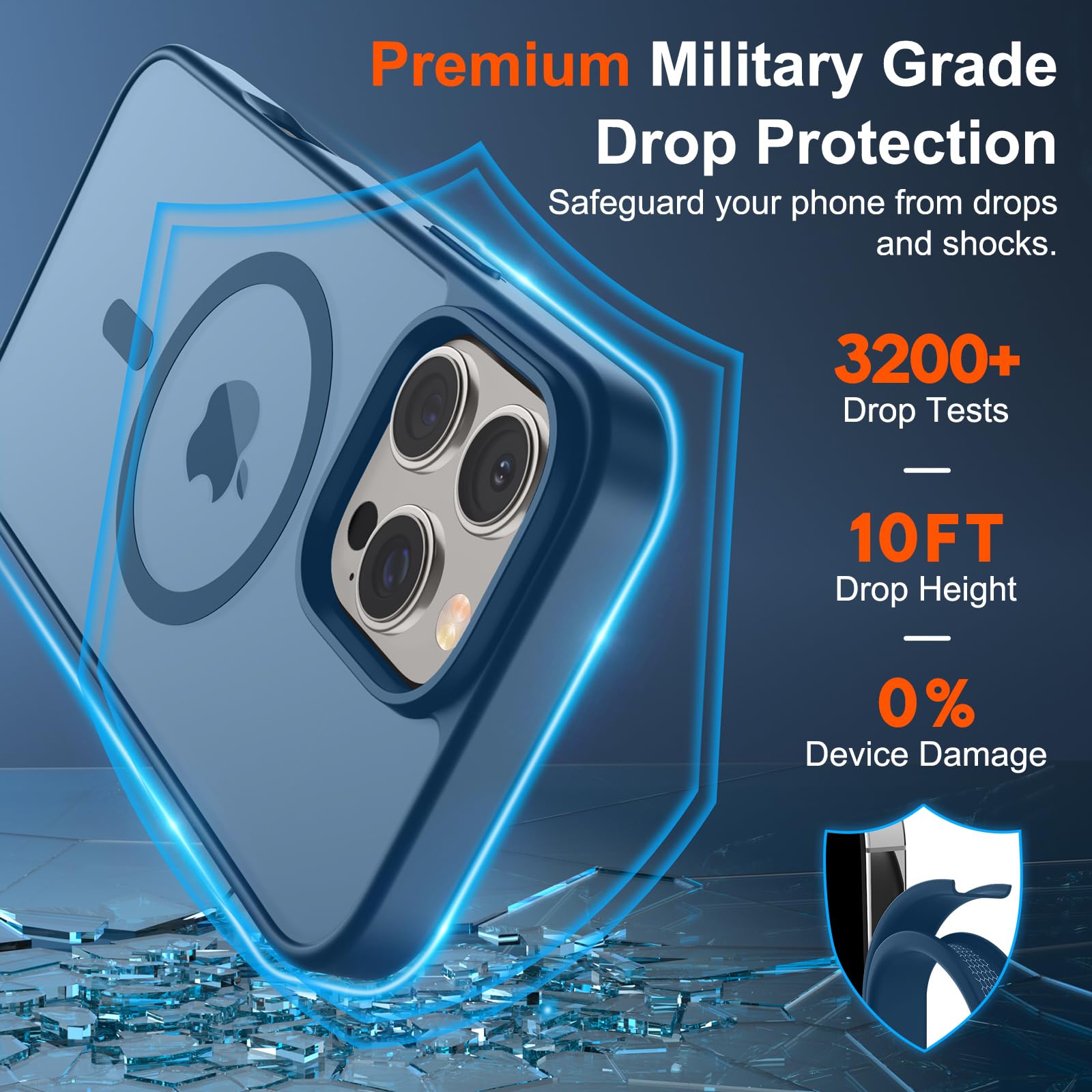 Foto 3 | Funda Magnética Supfine Para Iphone 16 Pro Max Deep Blue - Venta Internacional.