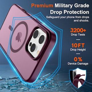 Foto 3 | Funda Magnética Supfine Para Iphone 16 Pro Max, Color Rojo Vino - Venta Internacional.
