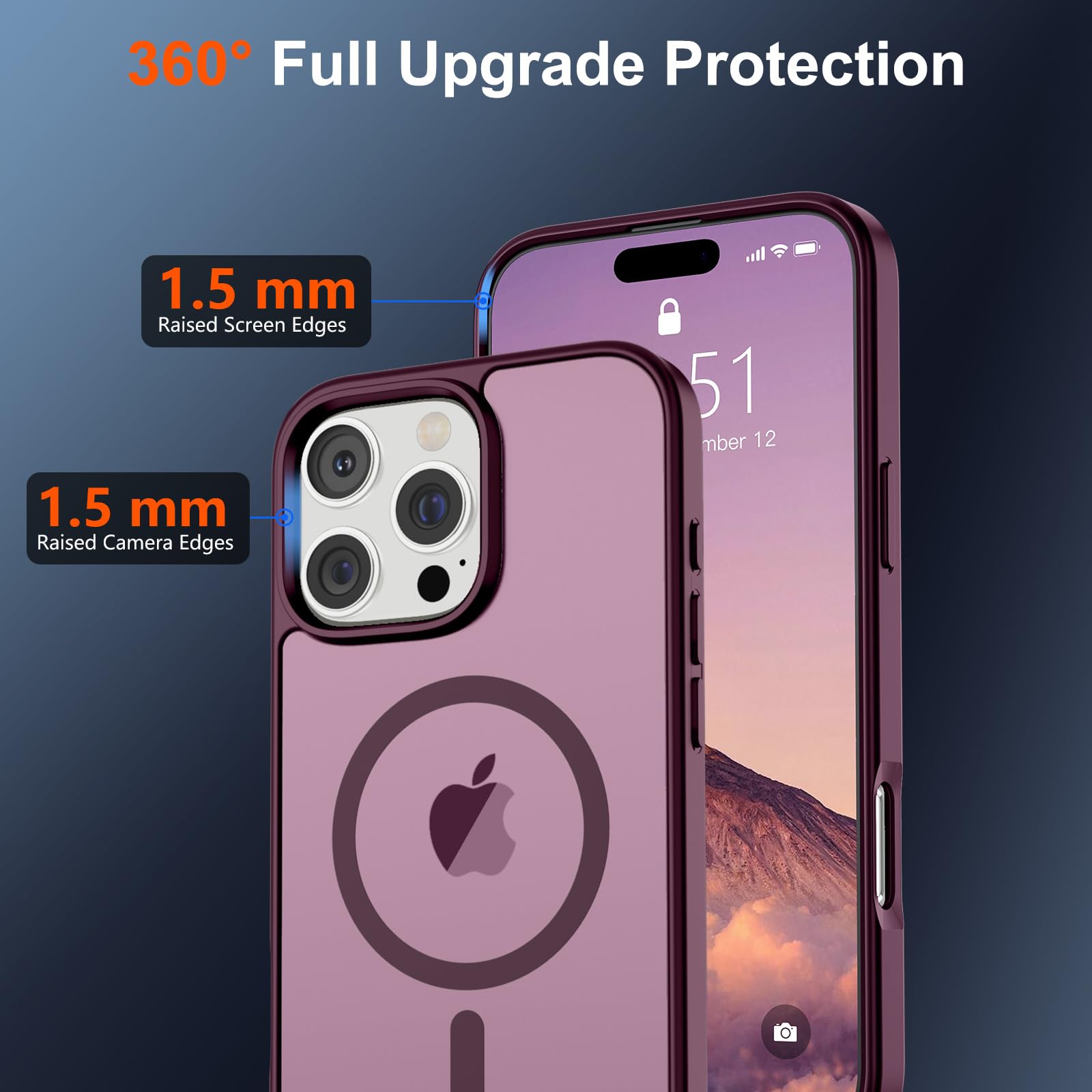 Foto 5 pulgar | Funda Magnética Supfine Para Iphone 16 Pro Max, Color Rojo Vino - Venta Internacional.