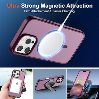 Foto 5 | Funda Magnética Supfine Para Iphone 16 Pro Max, Color Rojo Vino - Venta Internacional.
