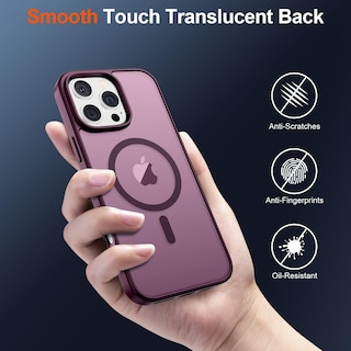 Foto 6 | Funda Magnética Supfine Para Iphone 16 Pro Max, Color Rojo Vino - Venta Internacional.
