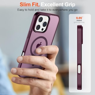 Foto 7 | Funda Magnética Supfine Para Iphone 16 Pro Max, Color Rojo Vino - Venta Internacional.