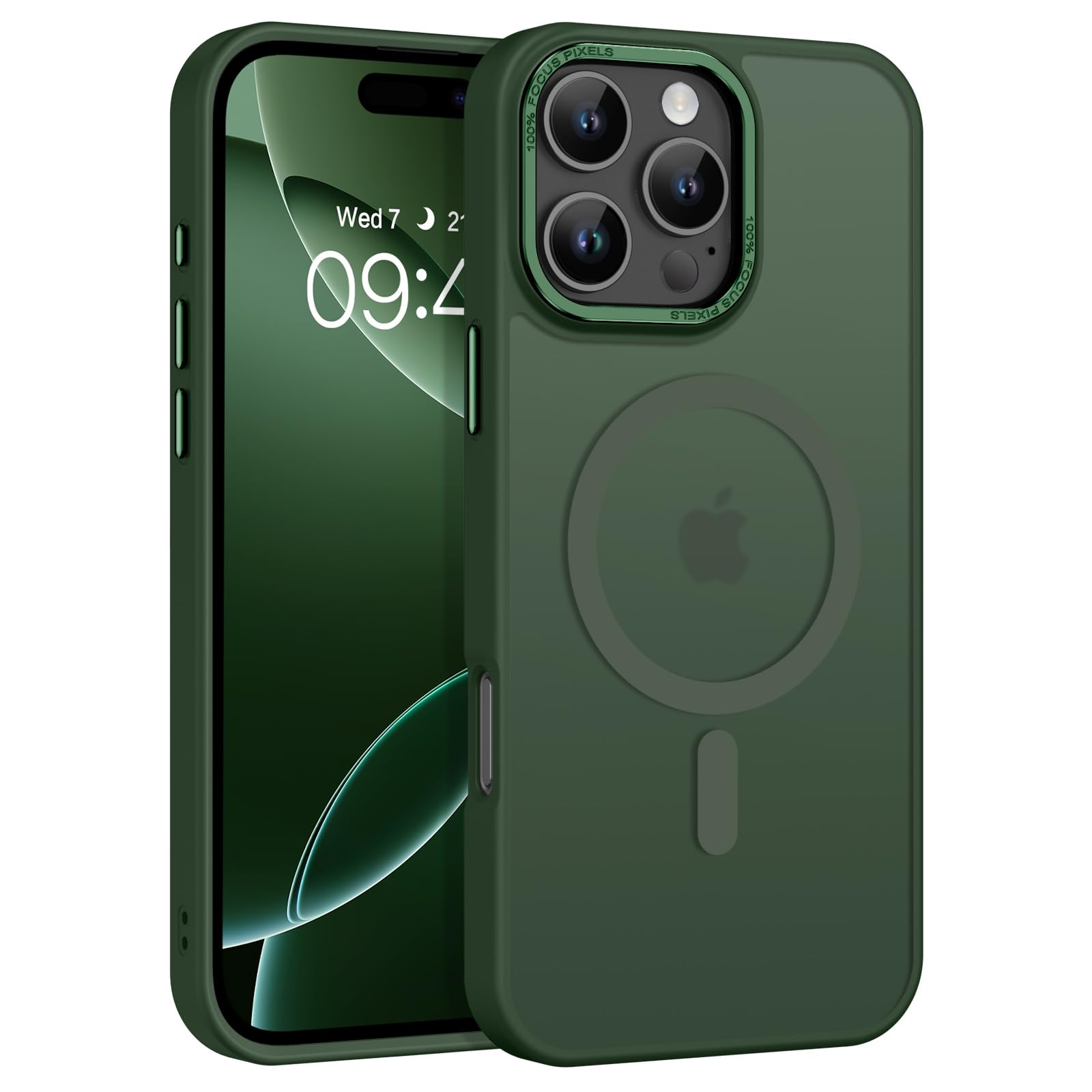 Funda De Teléfono Bentoben Para Iphone 16 Pro Max 6.9 Verde Translúcido - Venta Internacional.