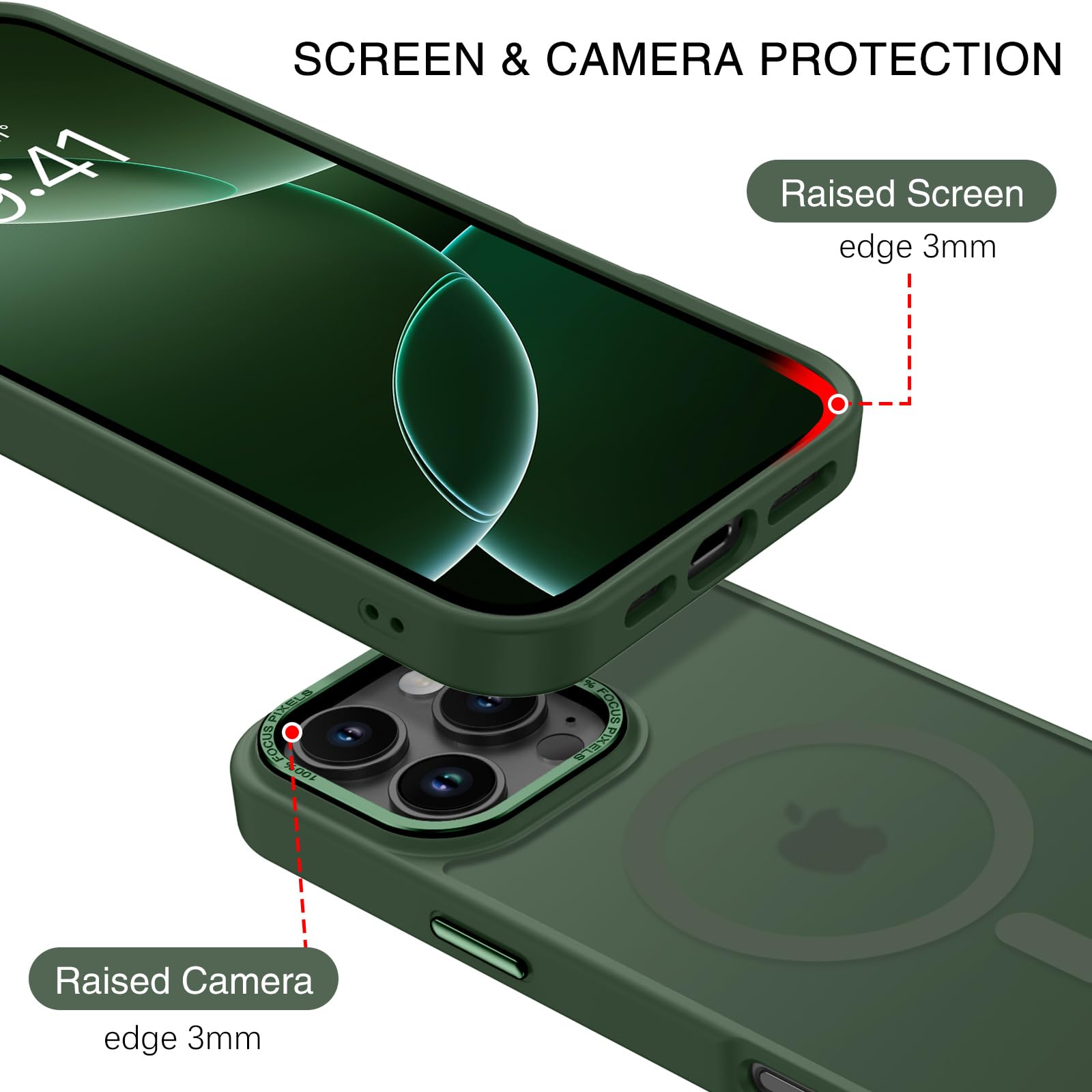 Foto 4 pulgar | Funda De Teléfono Bentoben Para Iphone 16 Pro Max 6.9 Verde Translúcido - Venta Internacional.