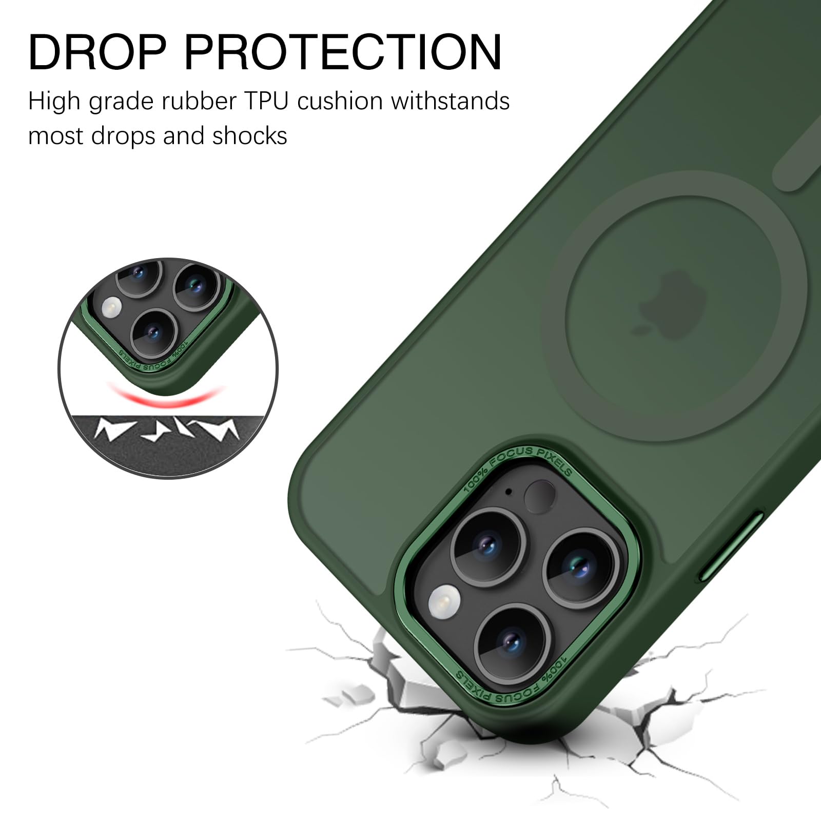 Foto 6 | Funda De Teléfono Bentoben Para Iphone 16 Pro Max 6.9 Verde Translúcido - Venta Internacional.