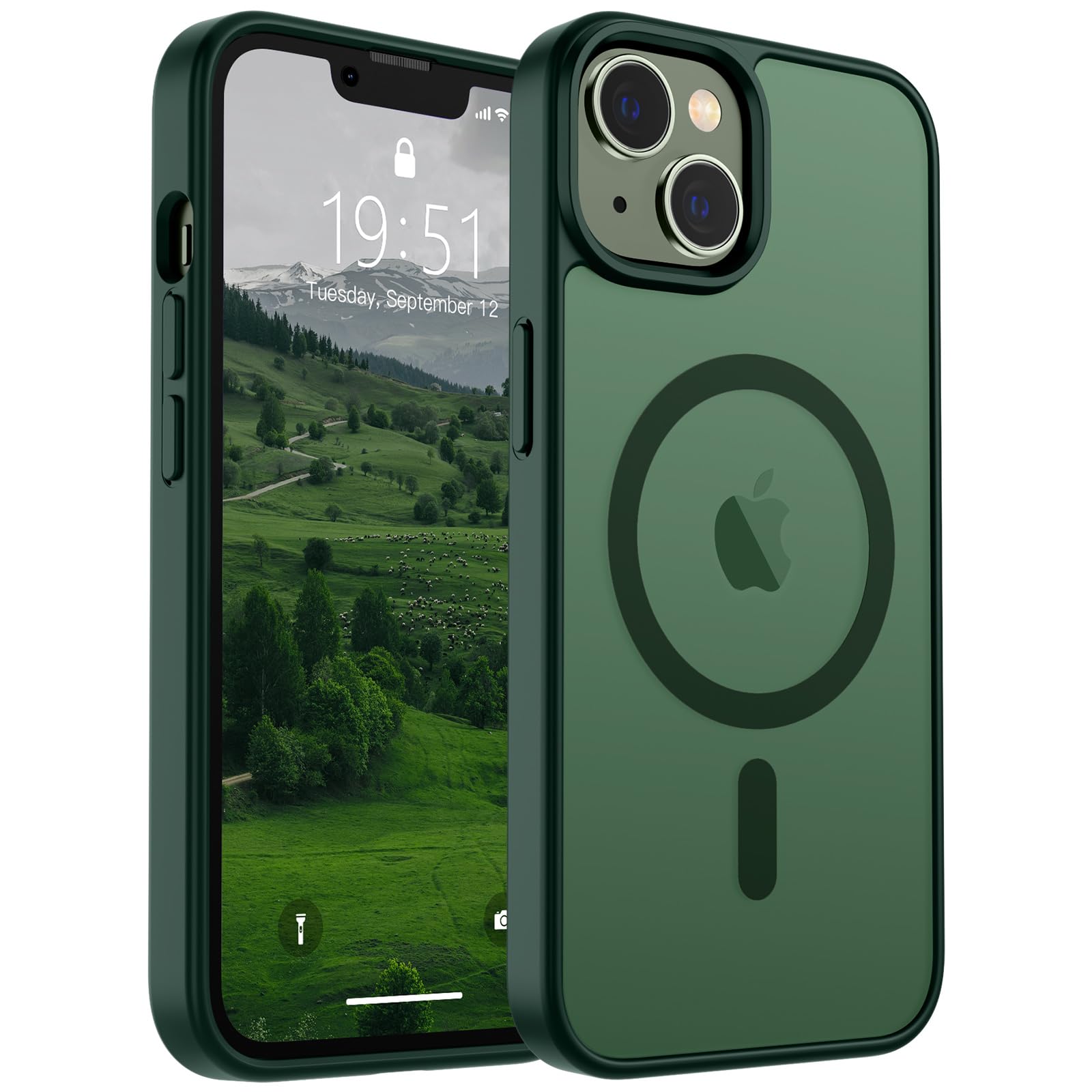 Foto 2 pulgar | Funda Magnética Supfine Para Iphone 14/13, Color Verde Bosque - Venta Internacional.