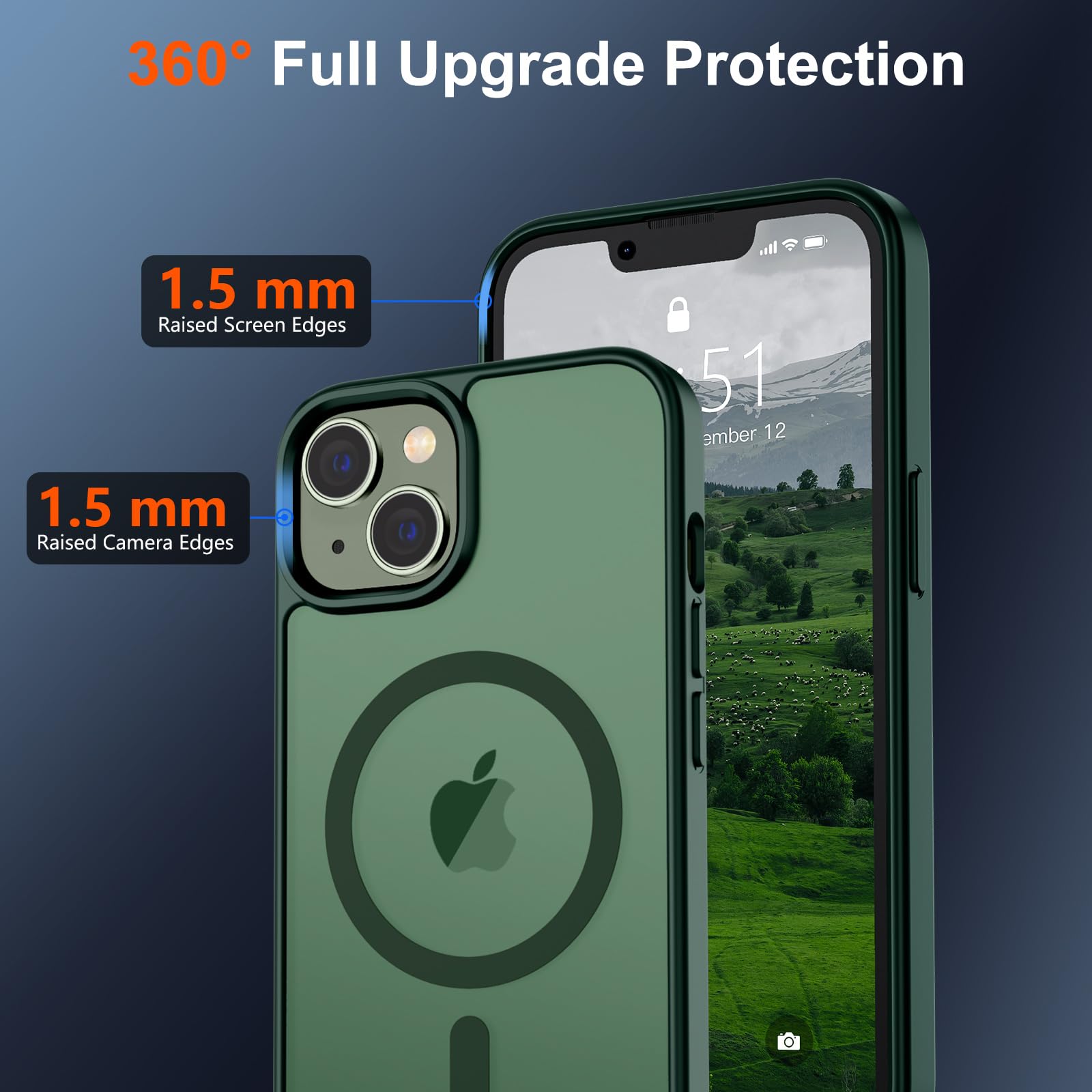 Foto 5 pulgar | Funda Magnética Supfine Para Iphone 14/13, Color Verde Bosque - Venta Internacional.