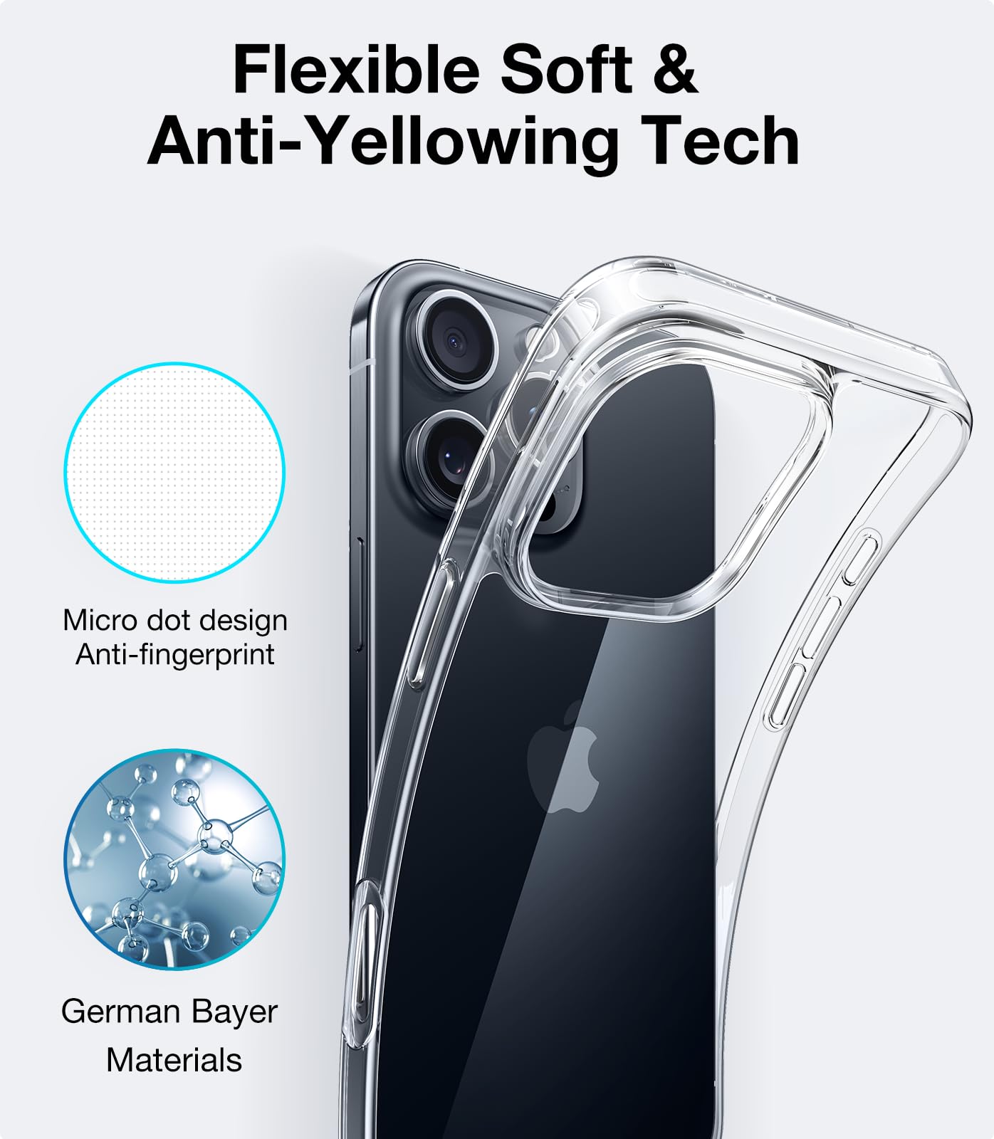 Foto 6 pulgar | Funda De Teléfono Torras Crystal Clear Para Iphone 16 Pro Silicone - Venta Internacional.