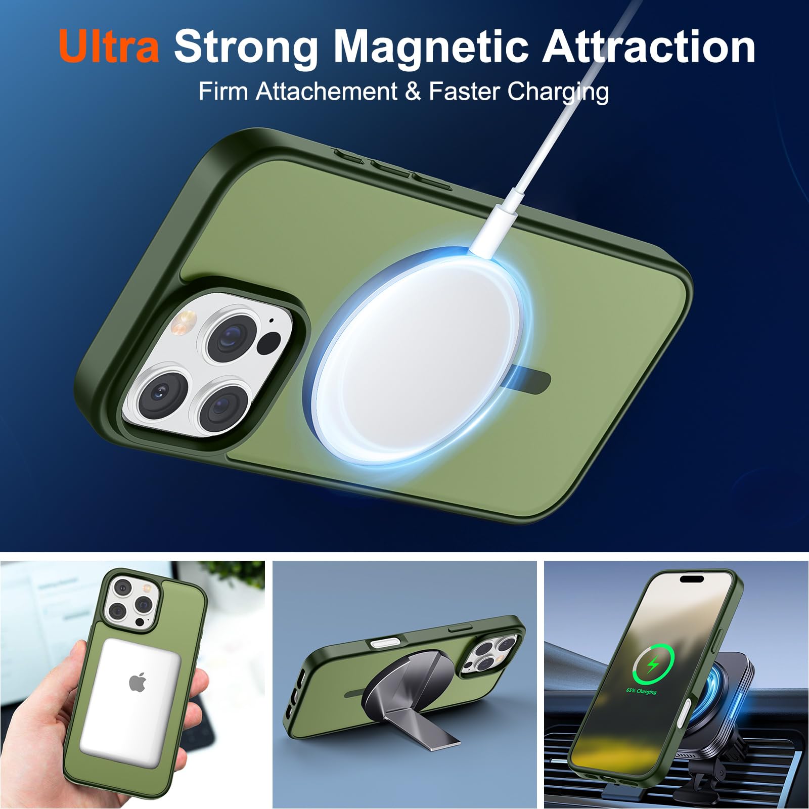 Foto 6 pulgar | Funda Magnética Supfine Para Iphone 16 Pro Max Green - Venta Internacional.