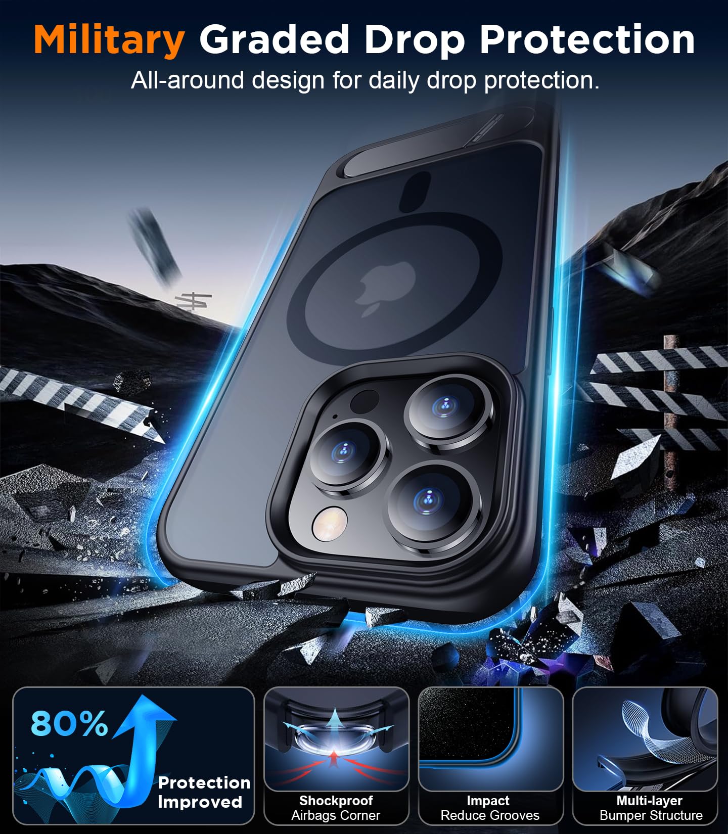 Foto 3 | Funda De Teléfono Temdan Magnetic Compatible Con Iphone 15 Pro Max - Venta Internacional.