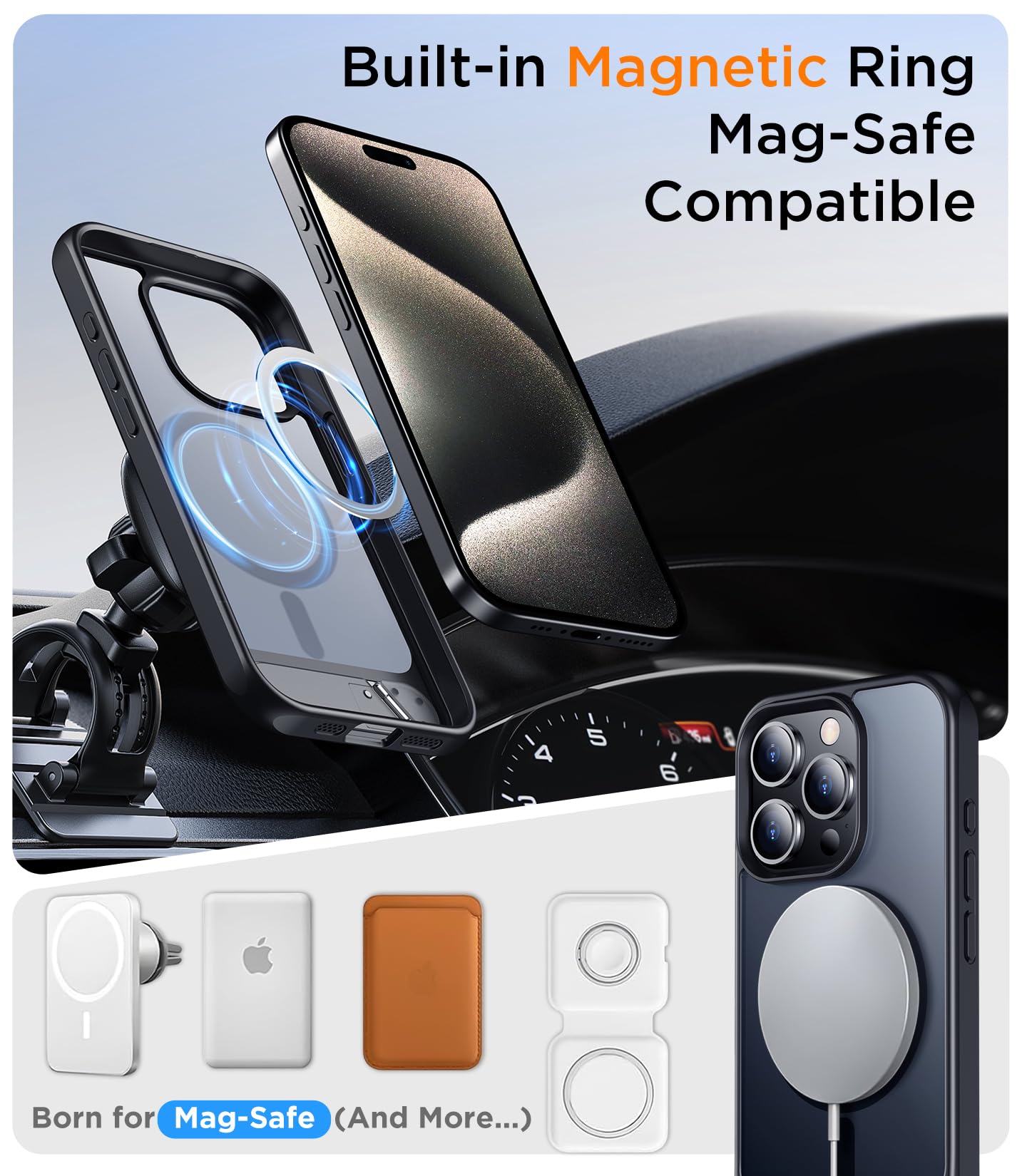 Foto 6 pulgar | Funda De Teléfono Temdan Magnetic Compatible Con Iphone 15 Pro Max - Venta Internacional.