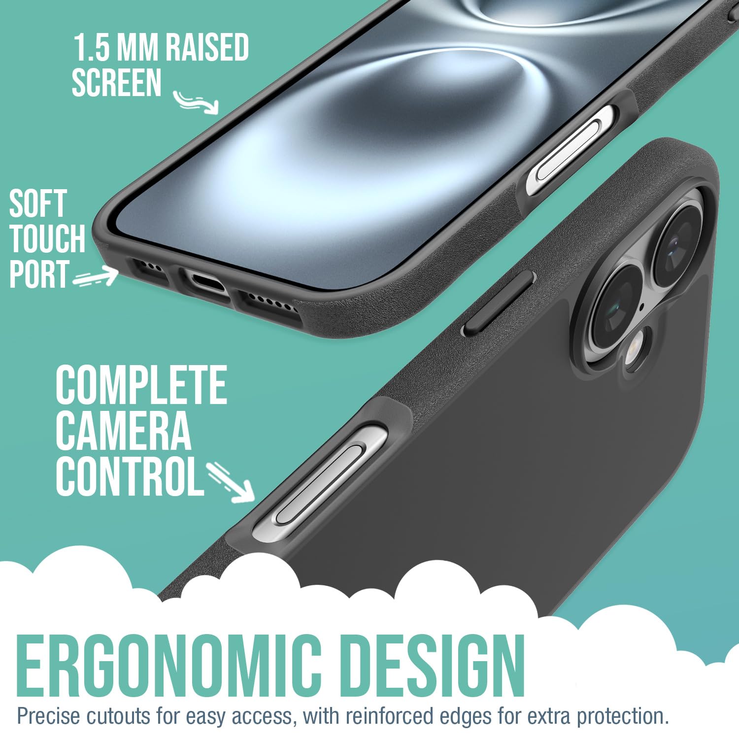 Foto 4 pulgar | Funda Para Teléfono Smartish  Gripmunk Magnetic Slim Para Iphone 16, Negra - Venta Internacional.