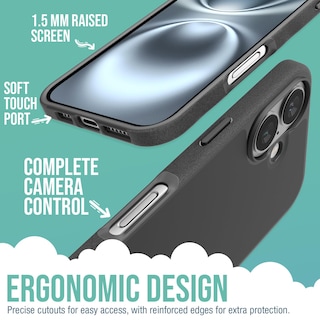 Foto 3 | Funda Para Teléfono Smartish Gripmunk Magnetic Slim Para Iphone 16, Negra - Venta Internacional.
