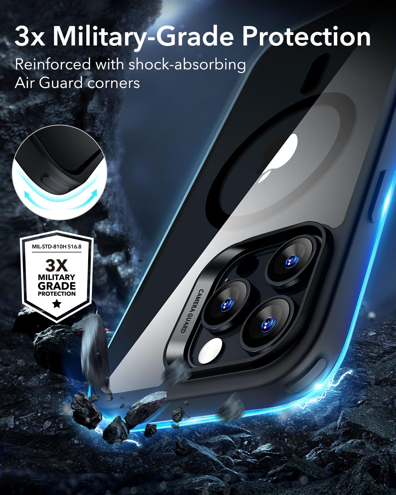 Foto 6 pulgar | Funda Esr Para Iphone 16 Pro Max Con Magsafe Clear Black - Venta Internacional.