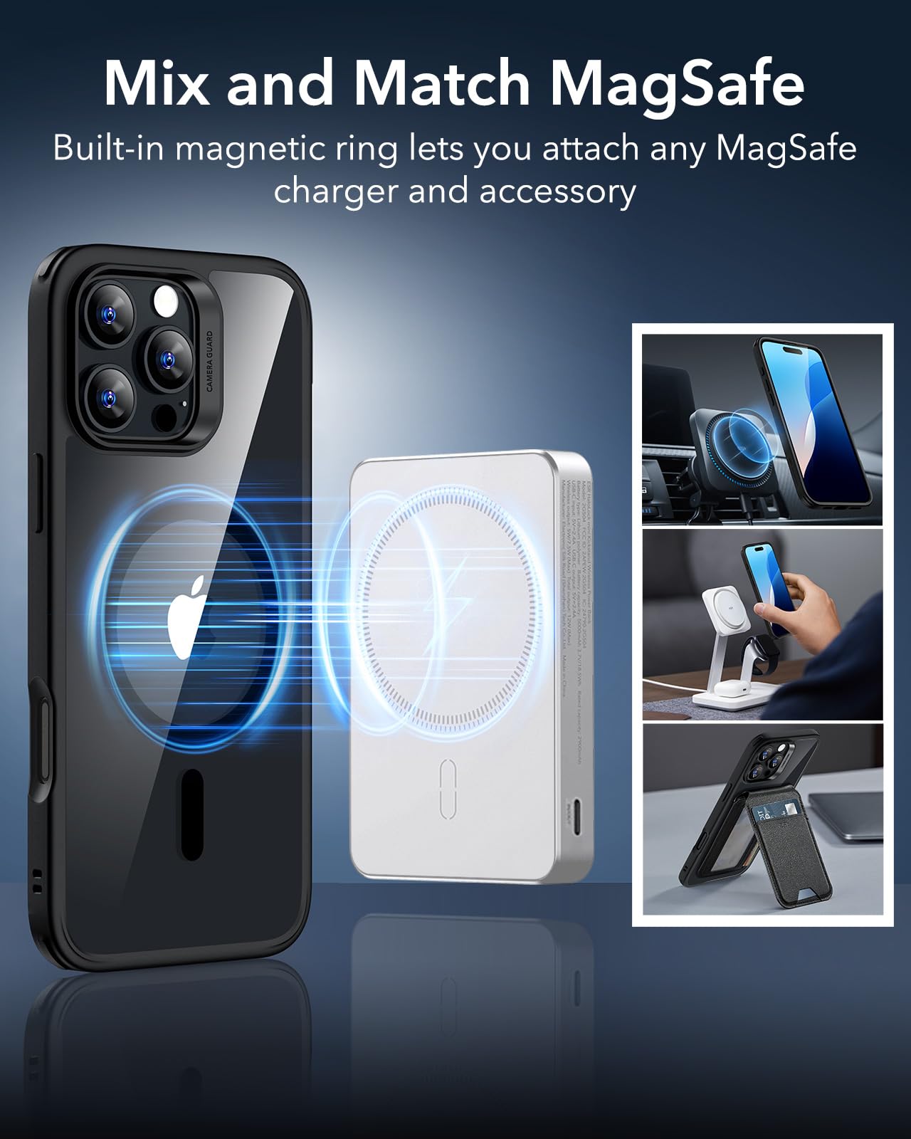 Foto 7 pulgar | Funda Esr Para Iphone 16 Pro Max Con Magsafe Clear Black - Venta Internacional.