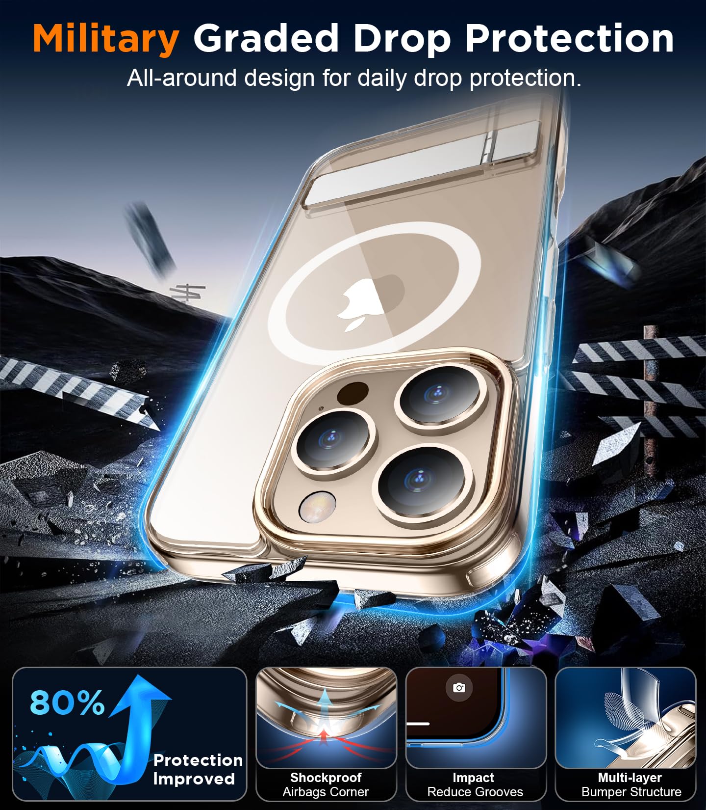 Foto 4 pulgar | Funda De Teléfono Temdan Magnetic Compatible Con Iphone 16 Pro Max - Venta Internacional.