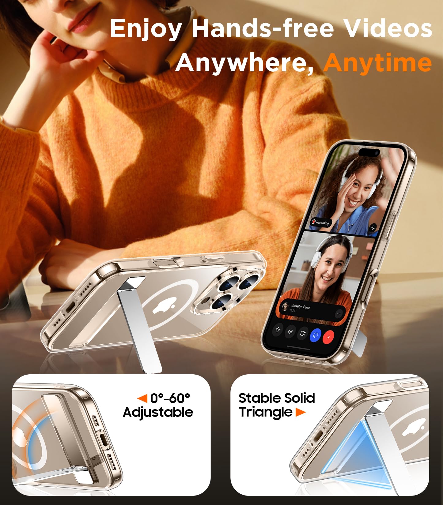 Foto 6 pulgar | Funda De Teléfono Temdan Magnetic Compatible Con Iphone 16 Pro Max - Venta Internacional.