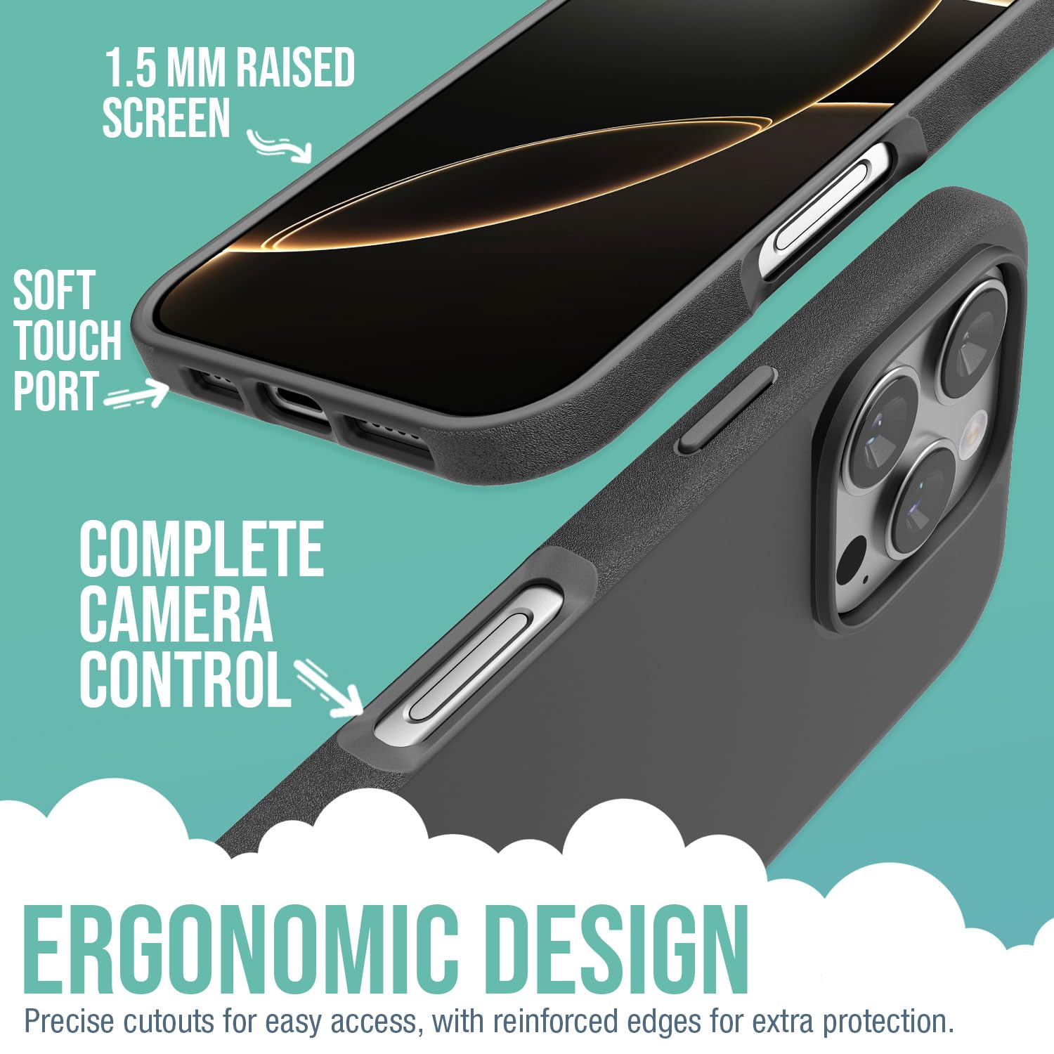 Foto 4 pulgar | Funda Para Teléfono Smartish  Iphone 16 Pro Magsafe Gripmunk Black - Venta Internacional.