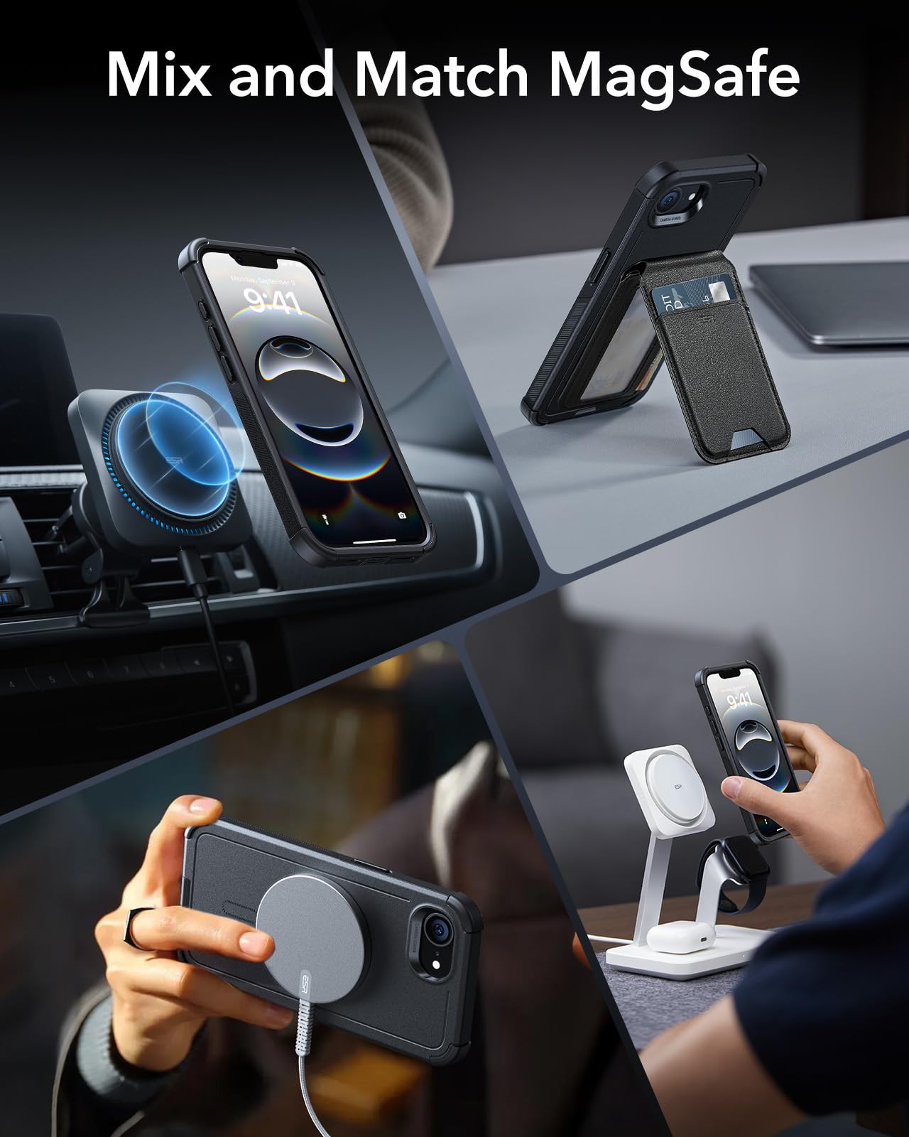 Foto 6 pulgar | Funda Esr Para Iphone 16e Cyber Series Con Magsafe Black - Venta Internacional.