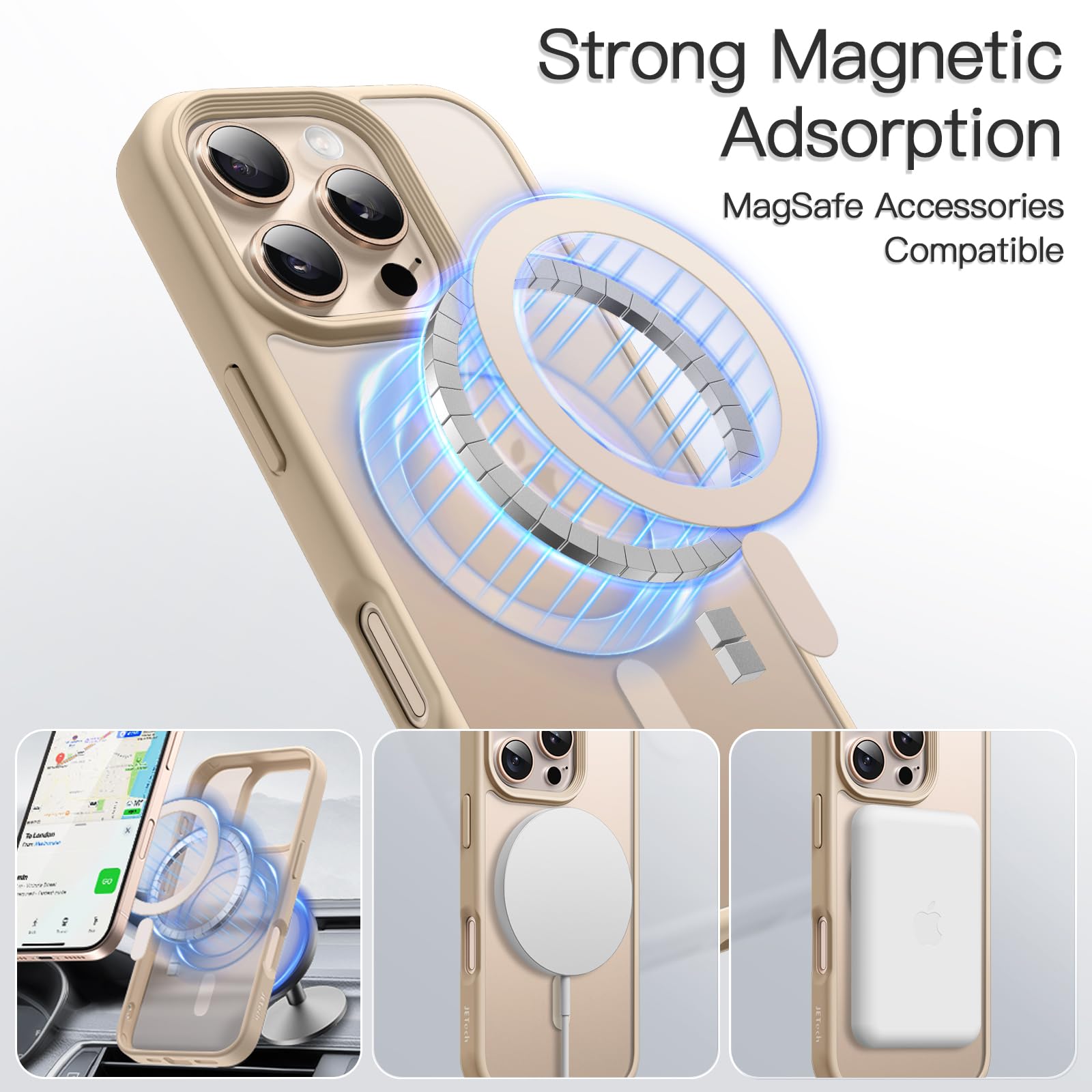 Foto 4 pulgar | Funda Jetech Magnetic Para Iphone 16 Pro De 6.3 Pulgadas Con Magsafe - Venta Internacional.