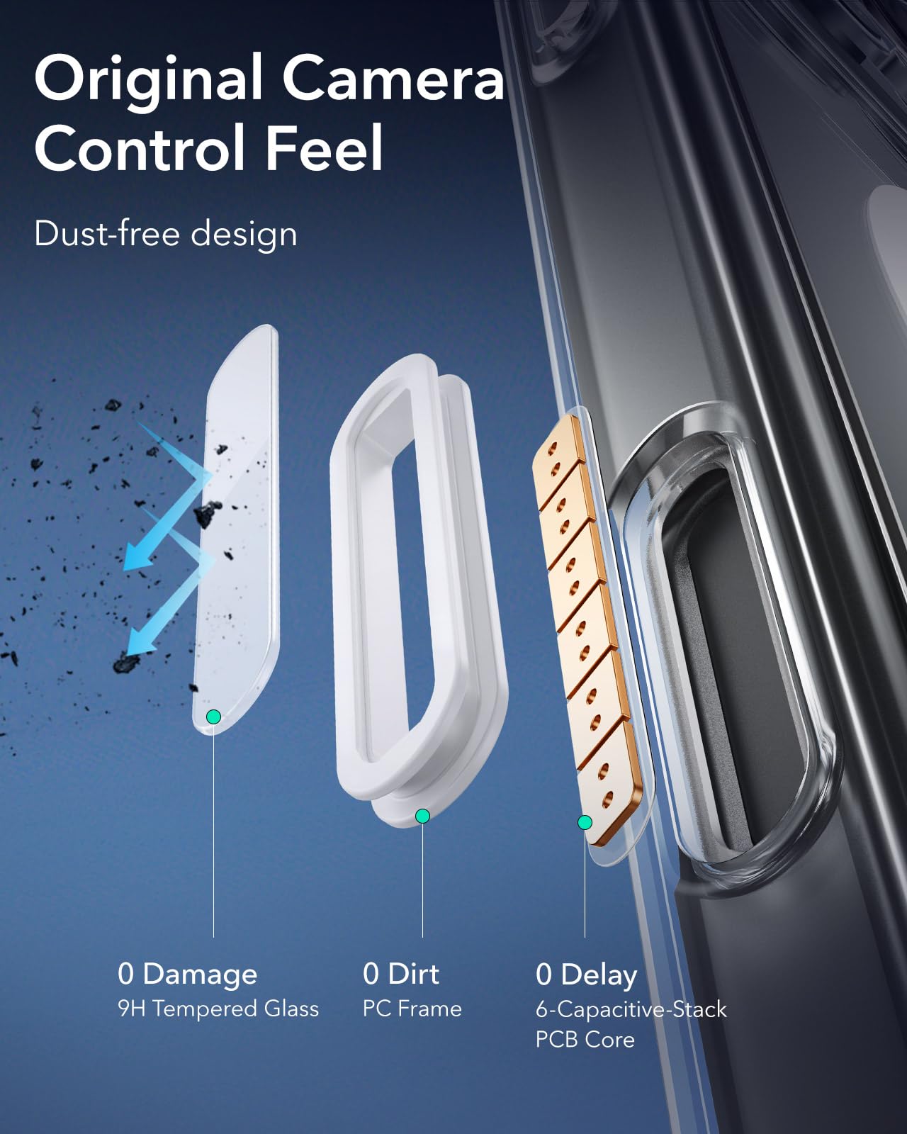 Foto 5 pulgar | Funda De Teléfono Esr Para Iphone 16 Pro Con Control De Cámara Transparente - Venta Internacional.