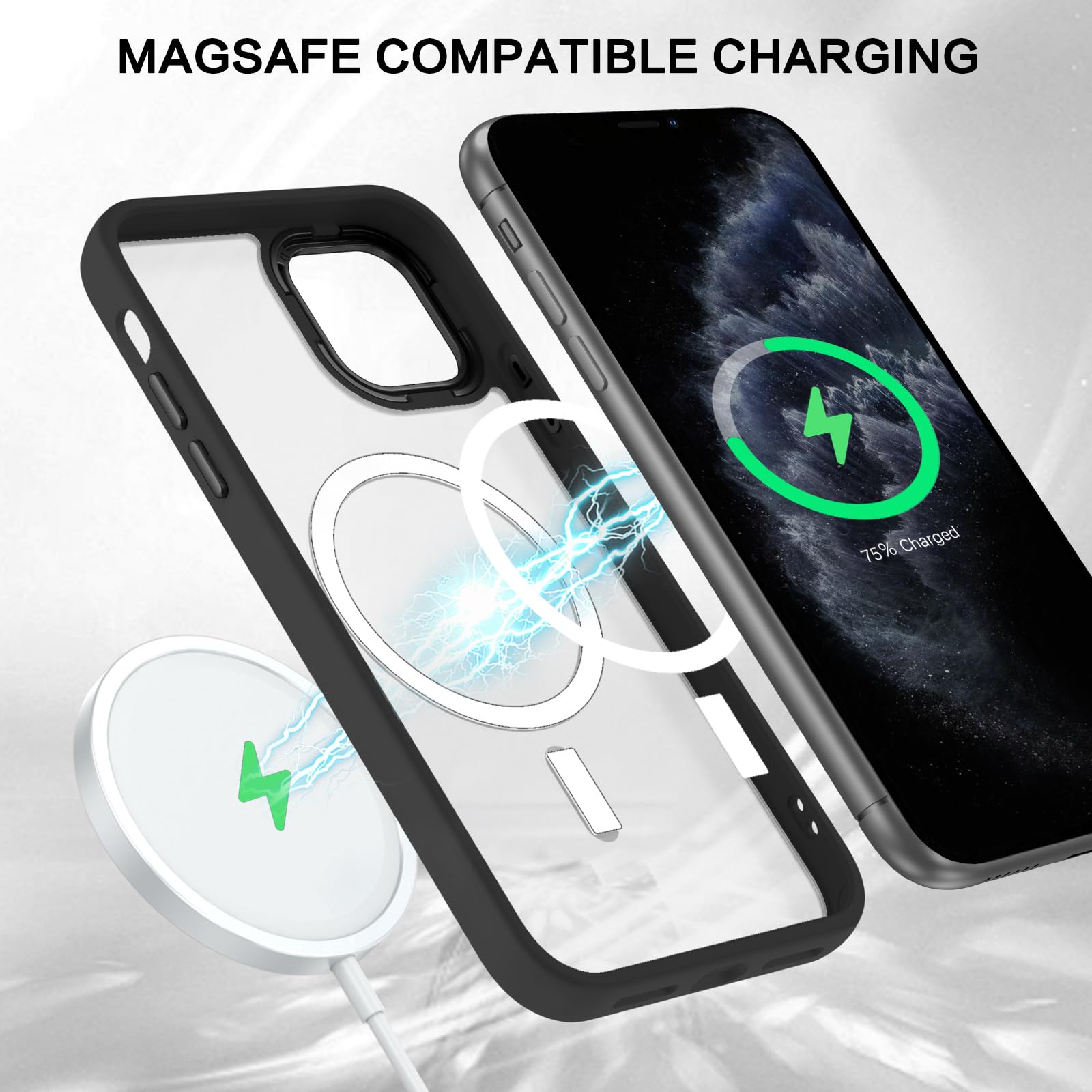 Foto 5 pulgar | Funda De Teléfono Bentoben Para Iphone 11 Pro 5.8 Negra Translúcida - Venta Internacional.