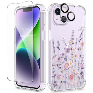 Foto 1 | Funda De Teléfono Gviewin Para Iphone 14 6.1 Floral Con Protector - Venta Internacional.