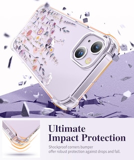 Foto 4 | Funda De Teléfono Gviewin Para Iphone 14 6.1 Floral Con Protector - Venta Internacional.