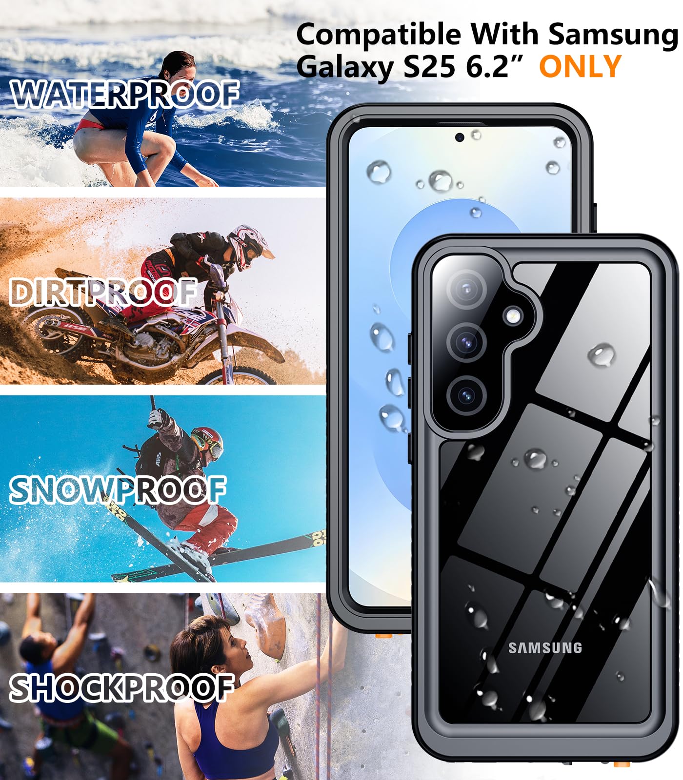 Foto 8 pulgar | Funda De Teléfono Temdan Impermeable Con Lente Para Samsung Galaxy S25 - Venta Internacional.