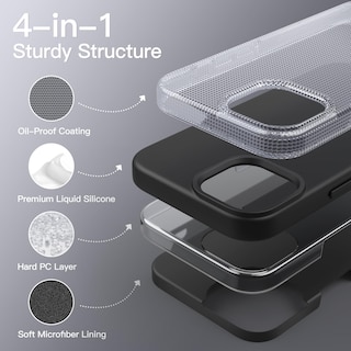 Foto 3 | Funda Jetech Silicone Para Iphone 14 De 6.1 Pulgadas, Color Negro - Venta Internacional.