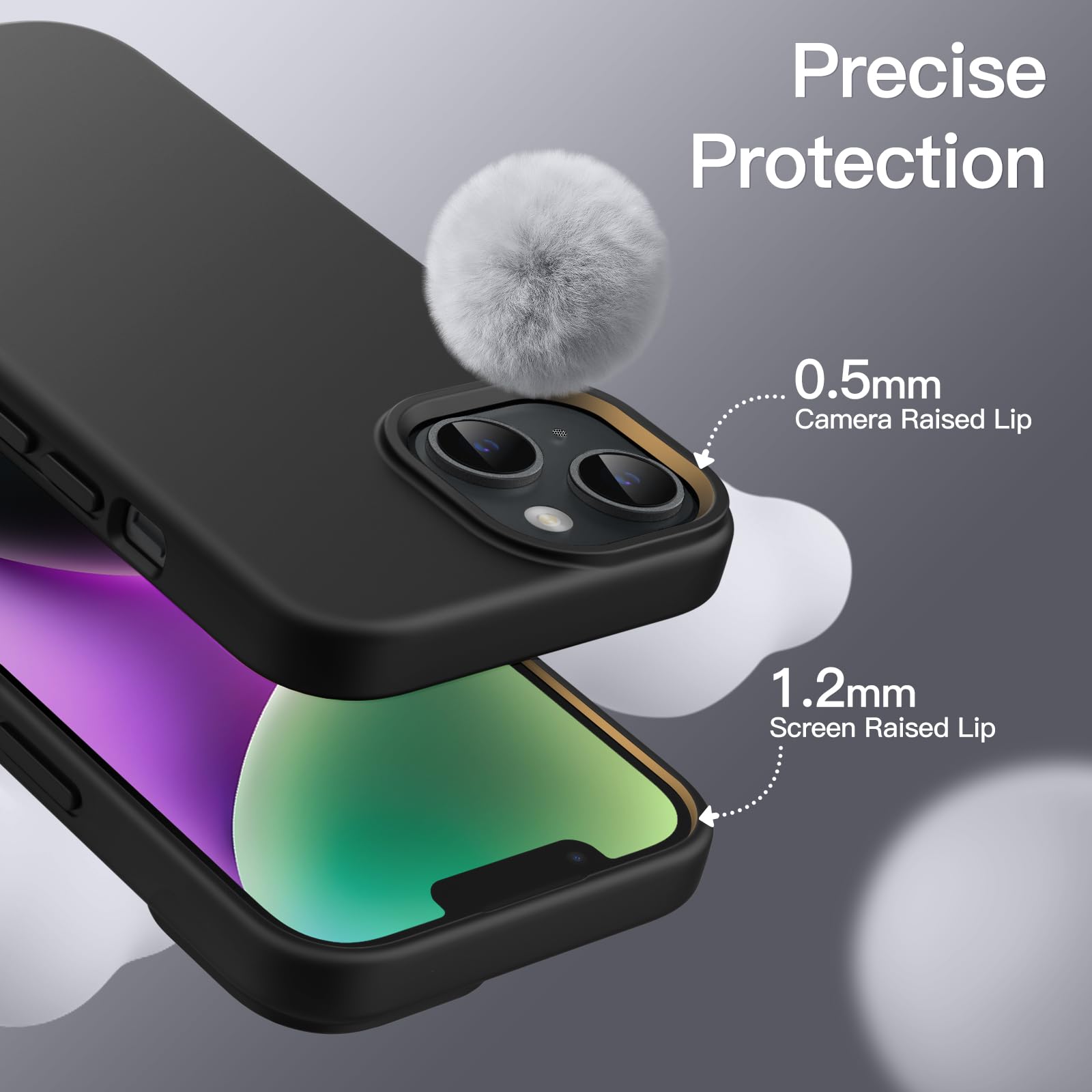 Foto 5 | Funda Jetech Silicone Para Iphone 14 De 6.1 Pulgadas, Color Negro - Venta Internacional.