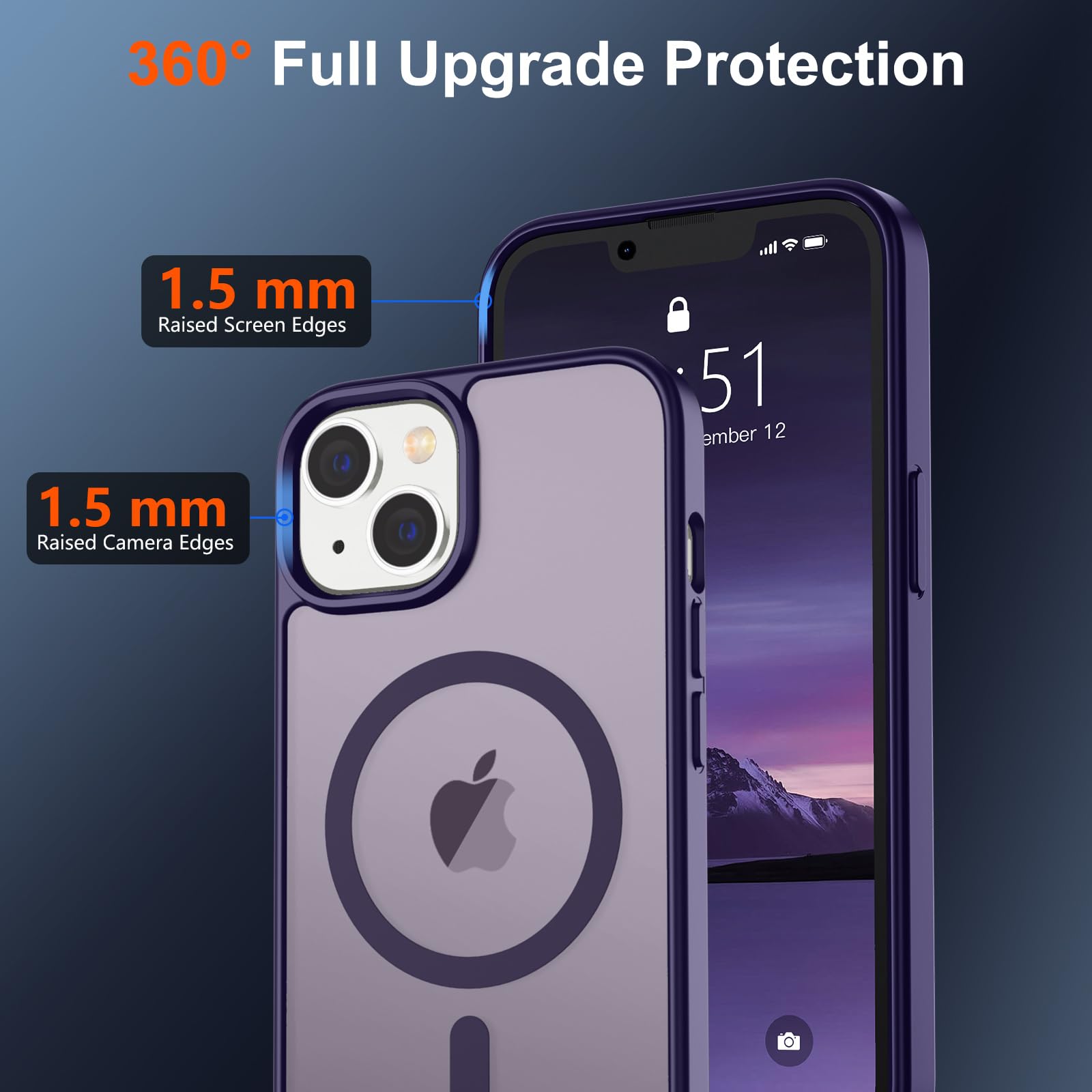 Foto 5 pulgar | Funda Magnética Supfine Para Iphone 14/13, Color Morado Oscuro - Venta Internacional.