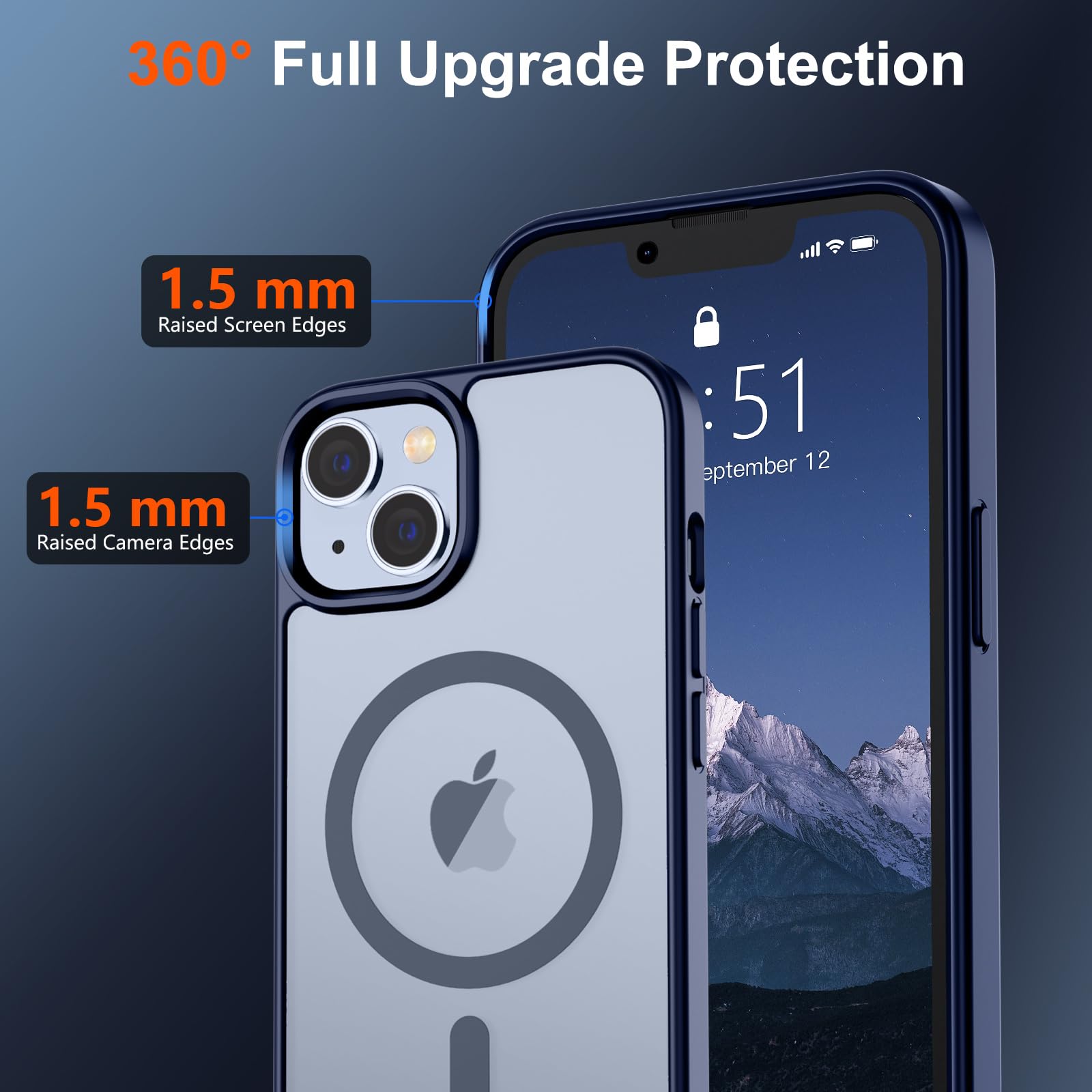 Foto 5 pulgar | Funda Magnética Supfine Para Iphone 14/13 Con Magsafe Navy - Venta Internacional.