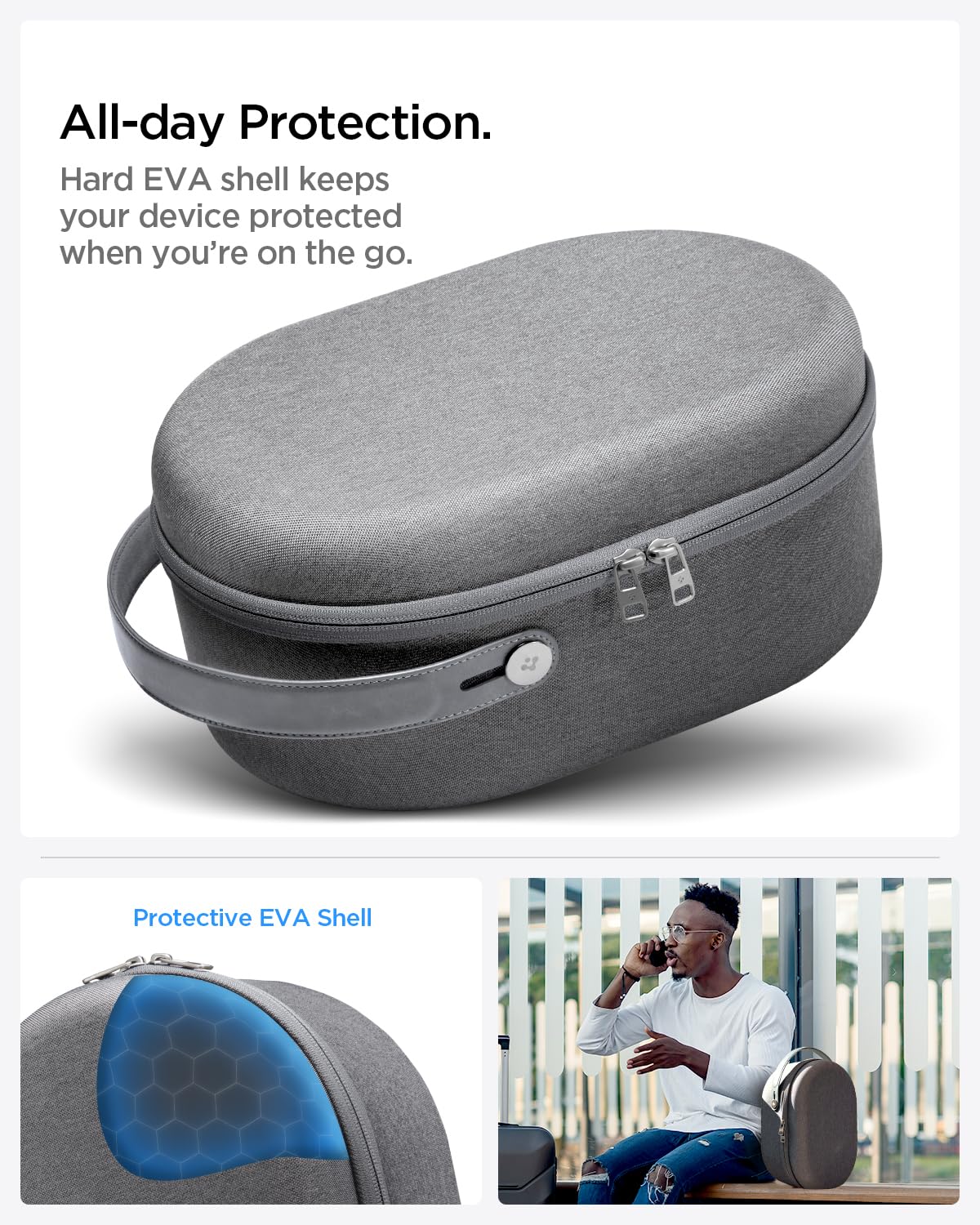 Foto 4 | Funda Pouch Spigen Klasden Para Apple Vision Pro, Color Gris Antracita - Venta Internacional.
