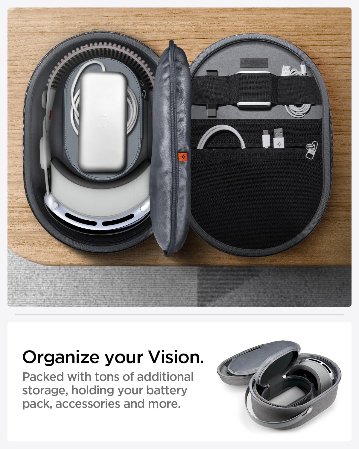 Foto 6 pulgar | Funda Pouch Spigen Klasden Para Apple Vision Pro, Color Gris Antracita - Venta Internacional.