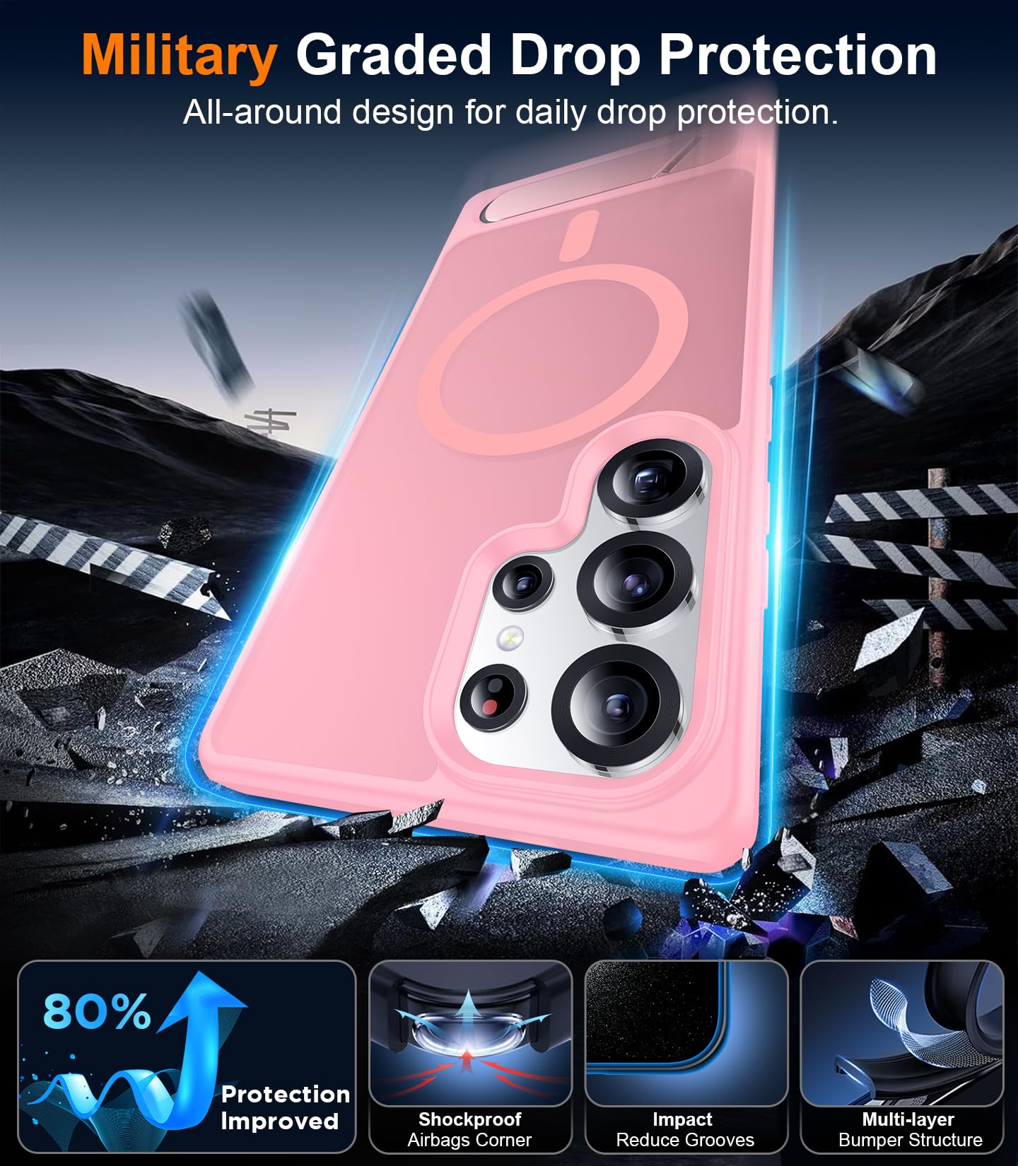 Foto 5 pulgar | Funda Magnética Temdan Para Samsung Galaxy S25 Ultra Pink - Venta Internacional.