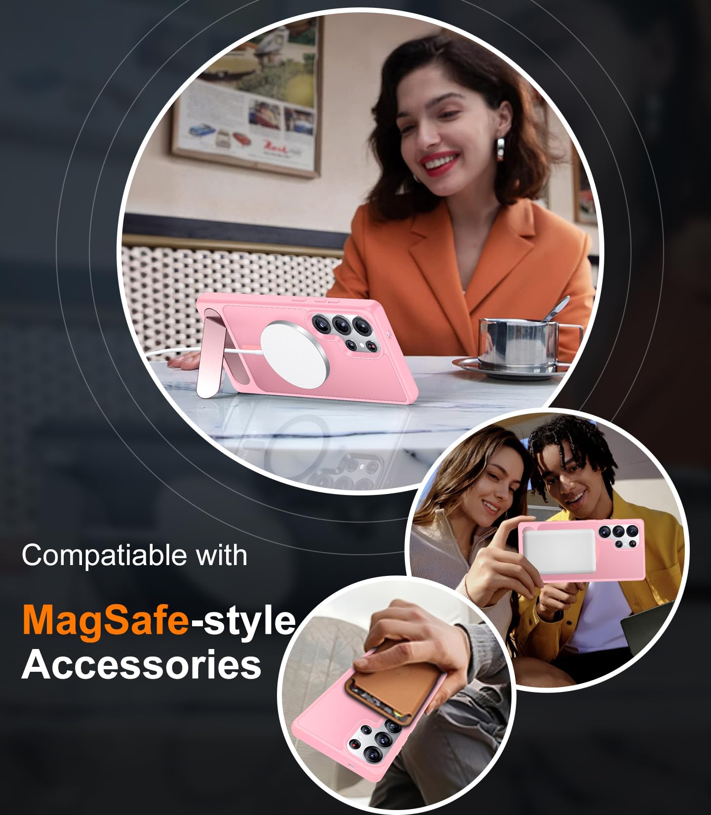 Foto 6 pulgar | Funda Magnética Temdan Para Samsung Galaxy S25 Ultra Pink - Venta Internacional.