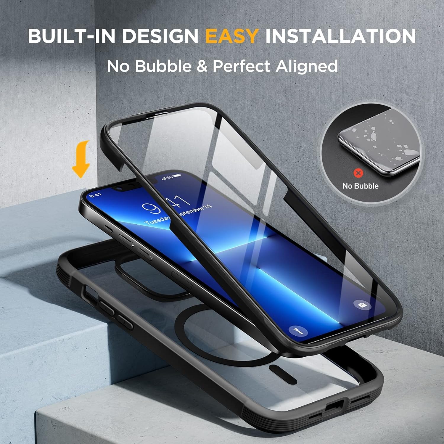Foto 5 pulgar | Funda Para Teléfono Miracase Magnetic Glass Con Pantalla Para Iphone 13 Pro - Venta Internacional.