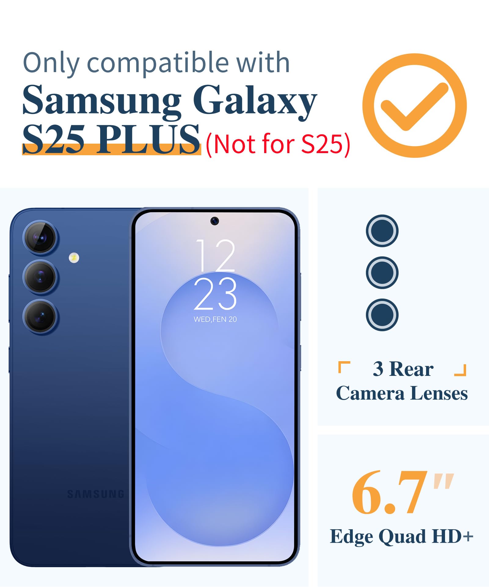 Foto 3 pulgar | Funda De Teléfono Gviewin Para Samsung Galaxy S25 Plus Con Protector - Venta Internacional.