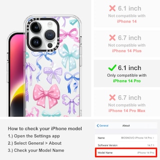 Foto 2 | Funda De Teléfono Mosnovo Para Iphone 14 Pro Buffertech 2m Drop Clear - Venta Internacional.