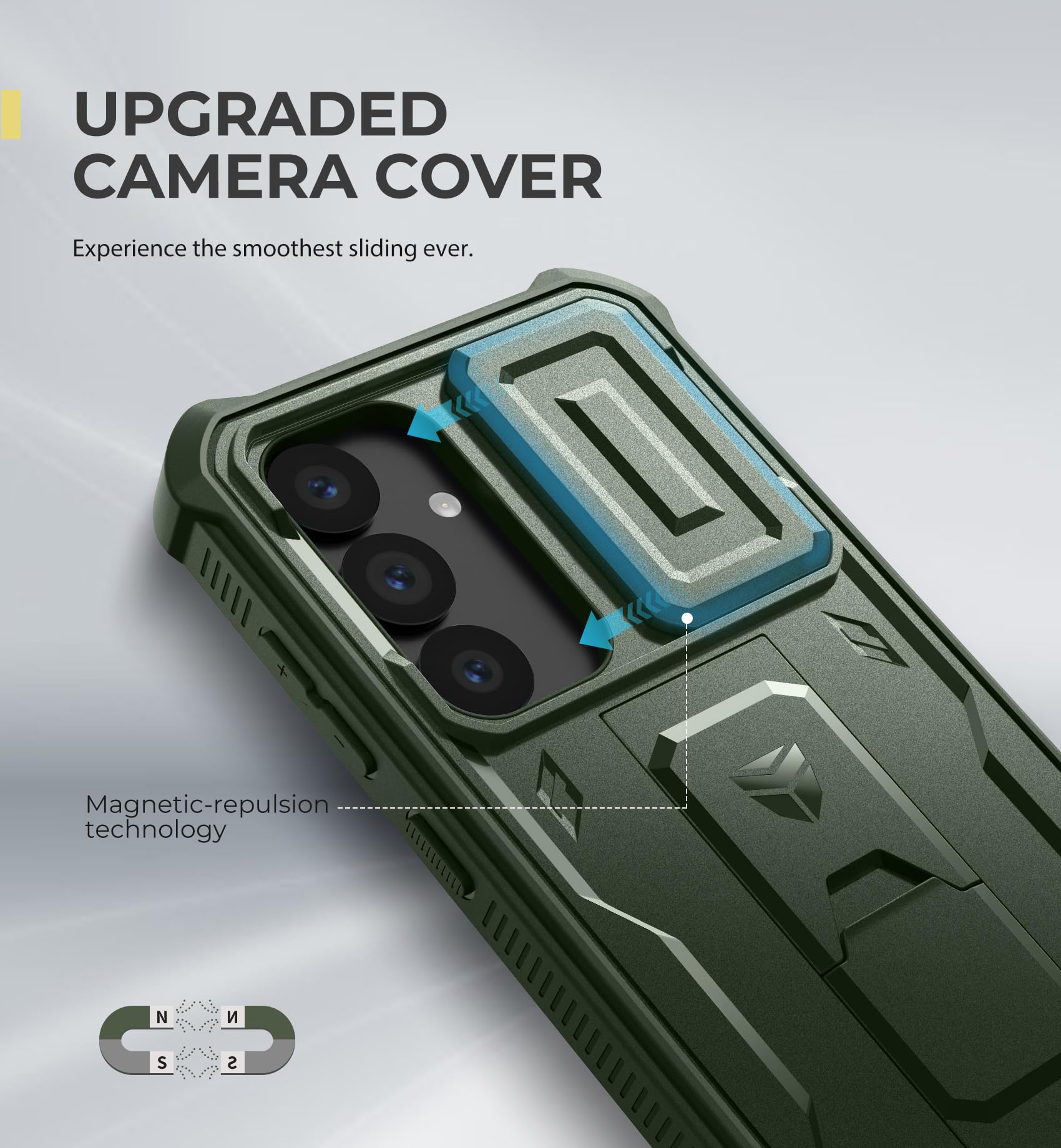 Foto 4 pulgar | Funda Dexnor Para Samsung Galaxy S25 Con Funda De Cámara, Color Verde Militar - Venta Internacional.