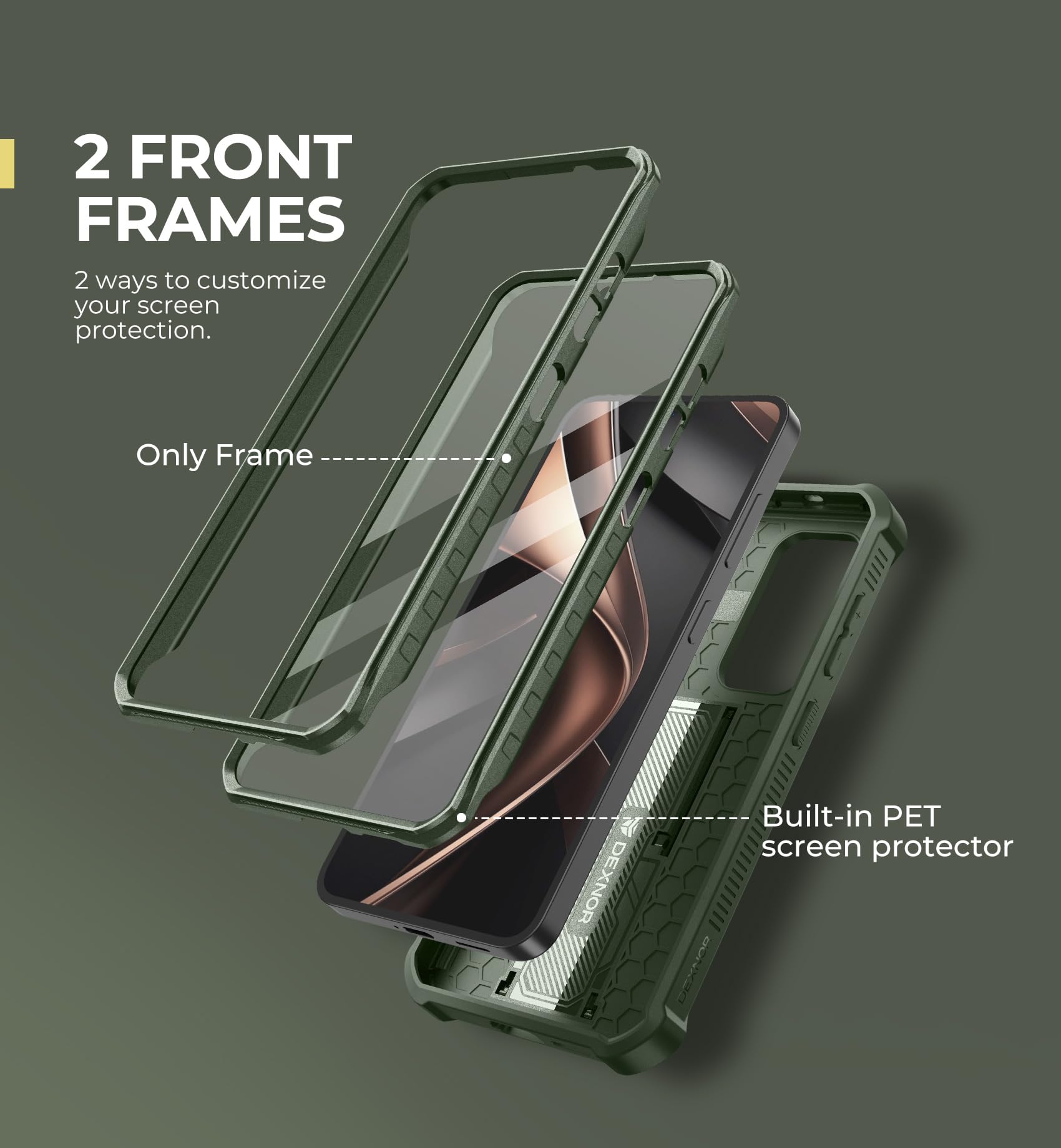 Foto 6 pulgar | Funda Dexnor Para Samsung Galaxy S25 Con Funda De Cámara, Color Verde Militar - Venta Internacional.