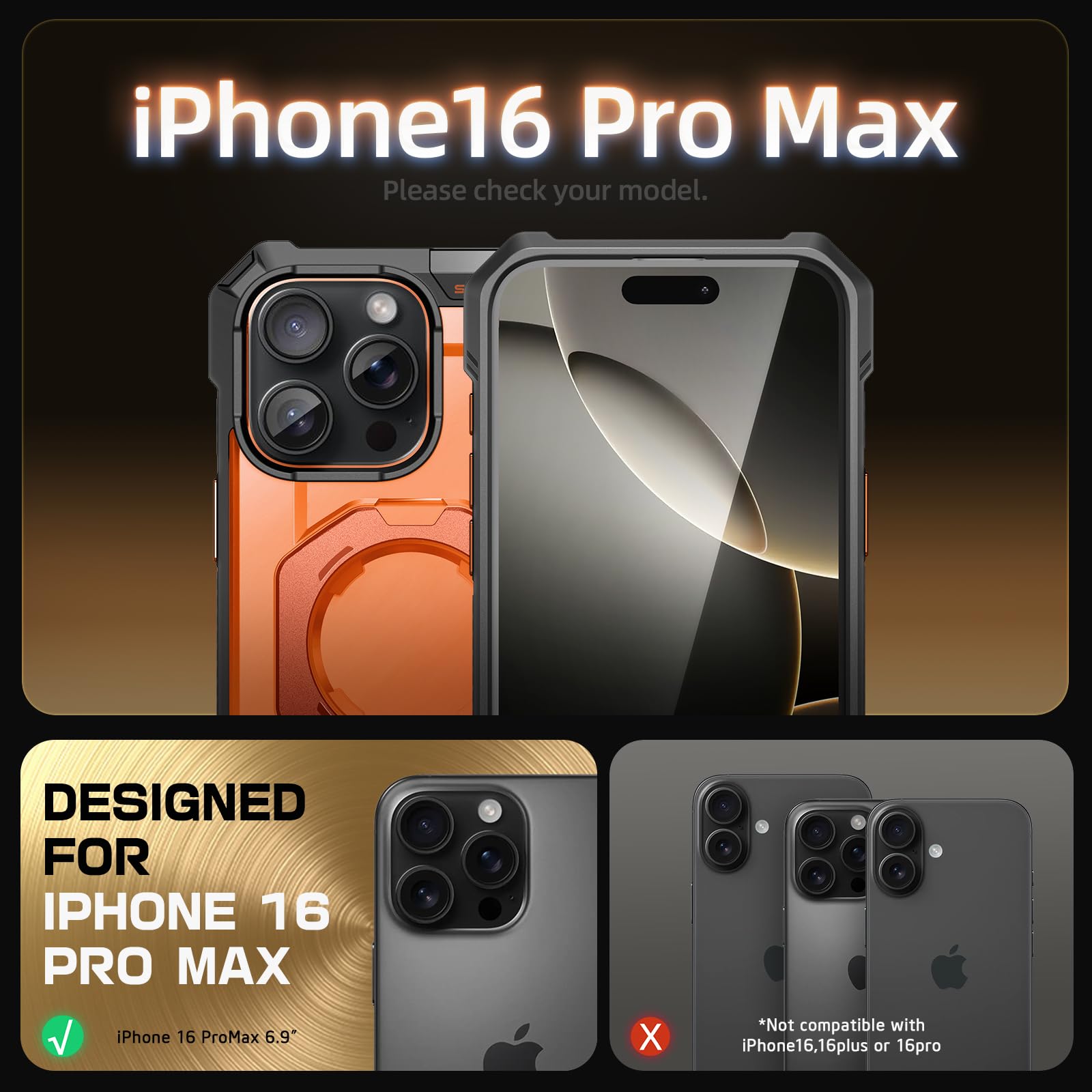 Foto 3 pulgar | Funda Para Teléfono Supcase Unicorn Beetle Grip Para Iphone 16 Pro Max - Venta Internacional.